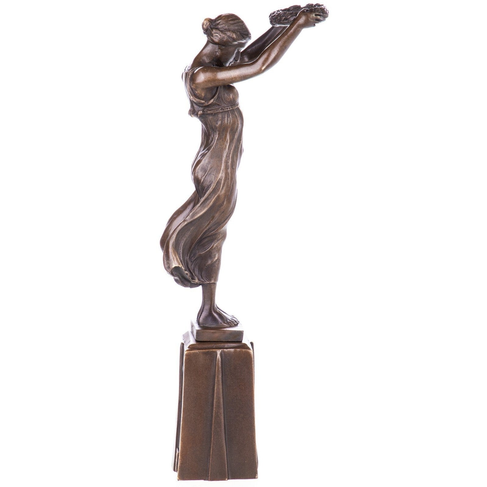 Standing Female Figure Statue | Handcrafted Bronze Decor