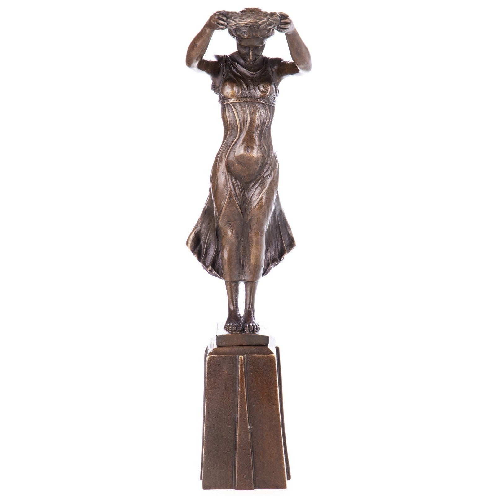 Standing Female Figure Statue | Handcrafted Bronze Decor