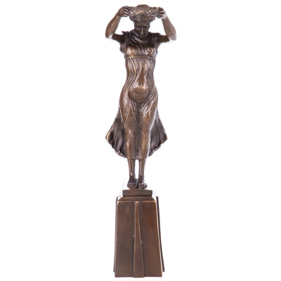Standing Female Figure Statue | Handcrafted Bronze Decor