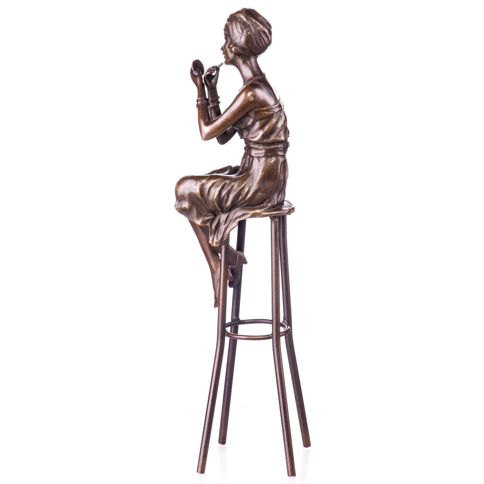Seated Woman Figurine | Handcrafted Bronze Decor