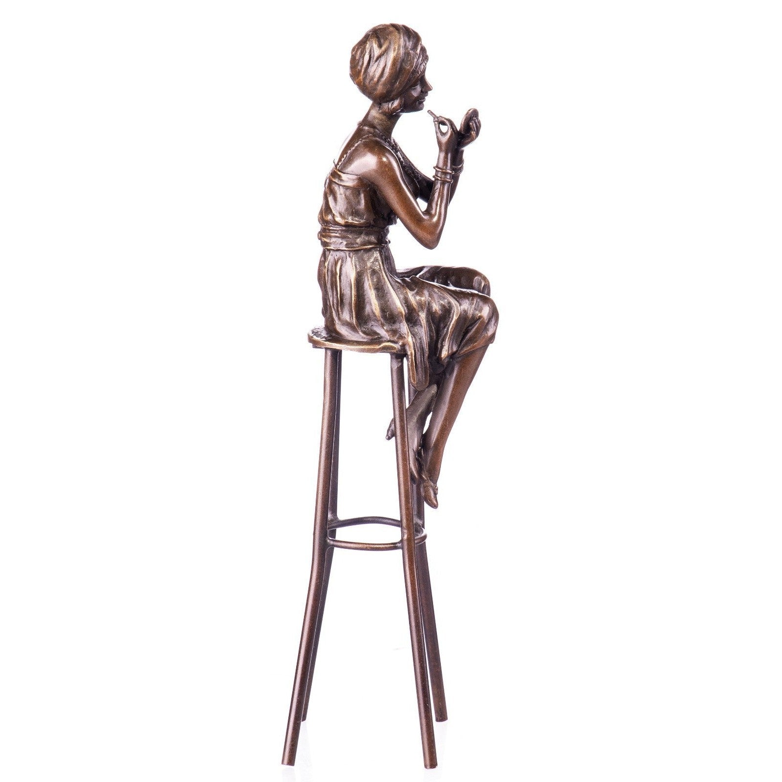 Seated Woman Figurine | Handcrafted Bronze Decor