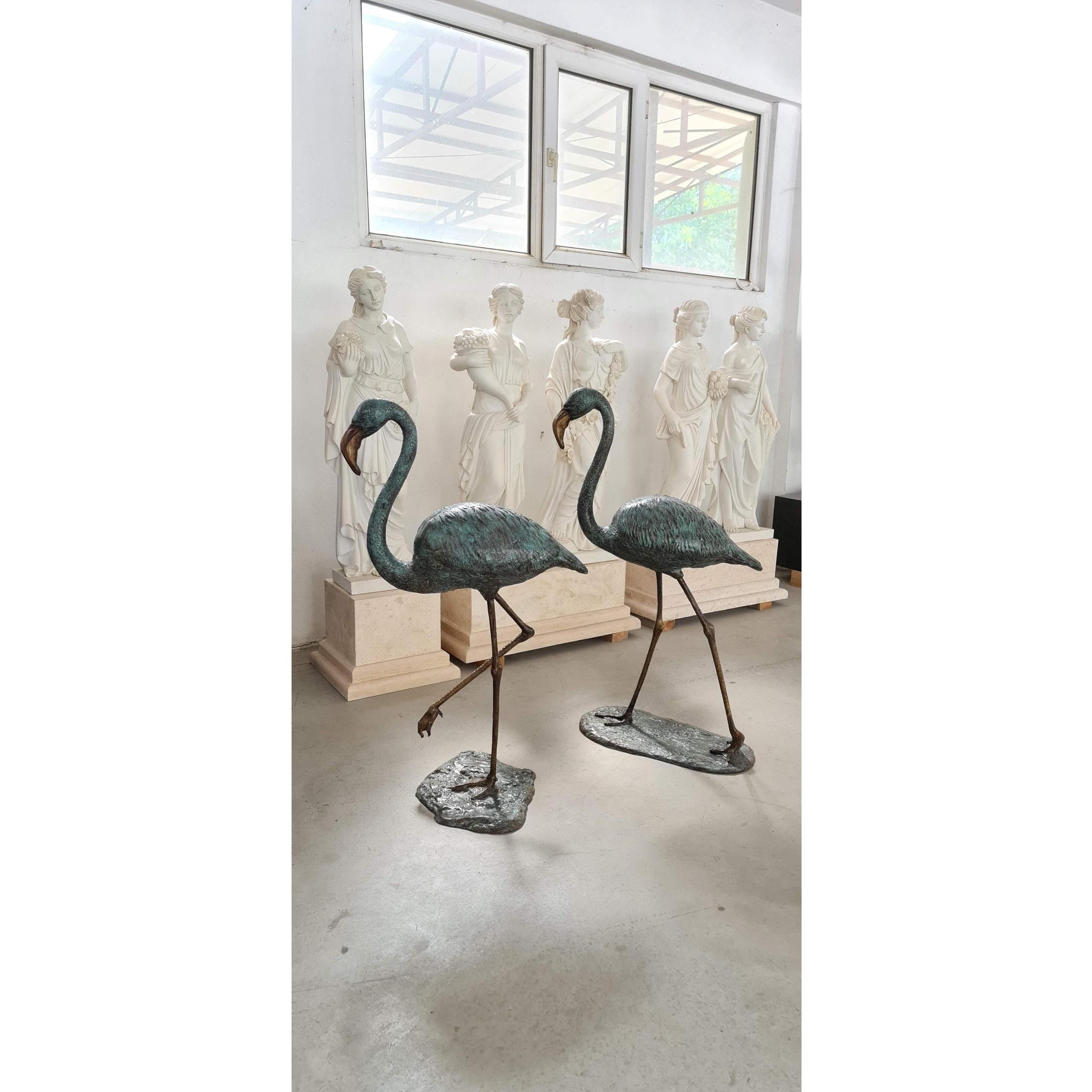 Flamingo Bird Sculpture | Handcrafted Bronze Decor