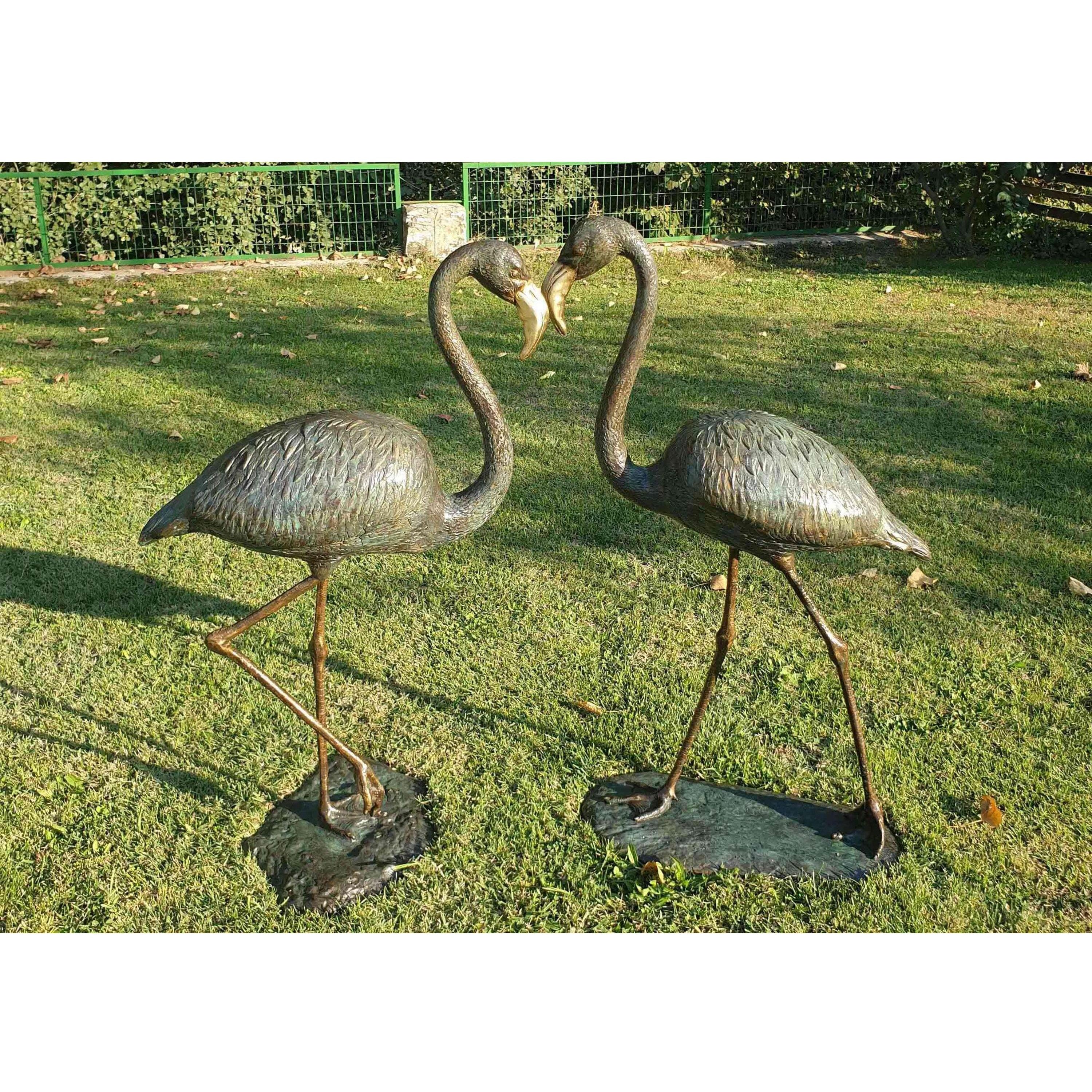 Flamingo Bird Sculpture | Handcrafted Bronze Decor