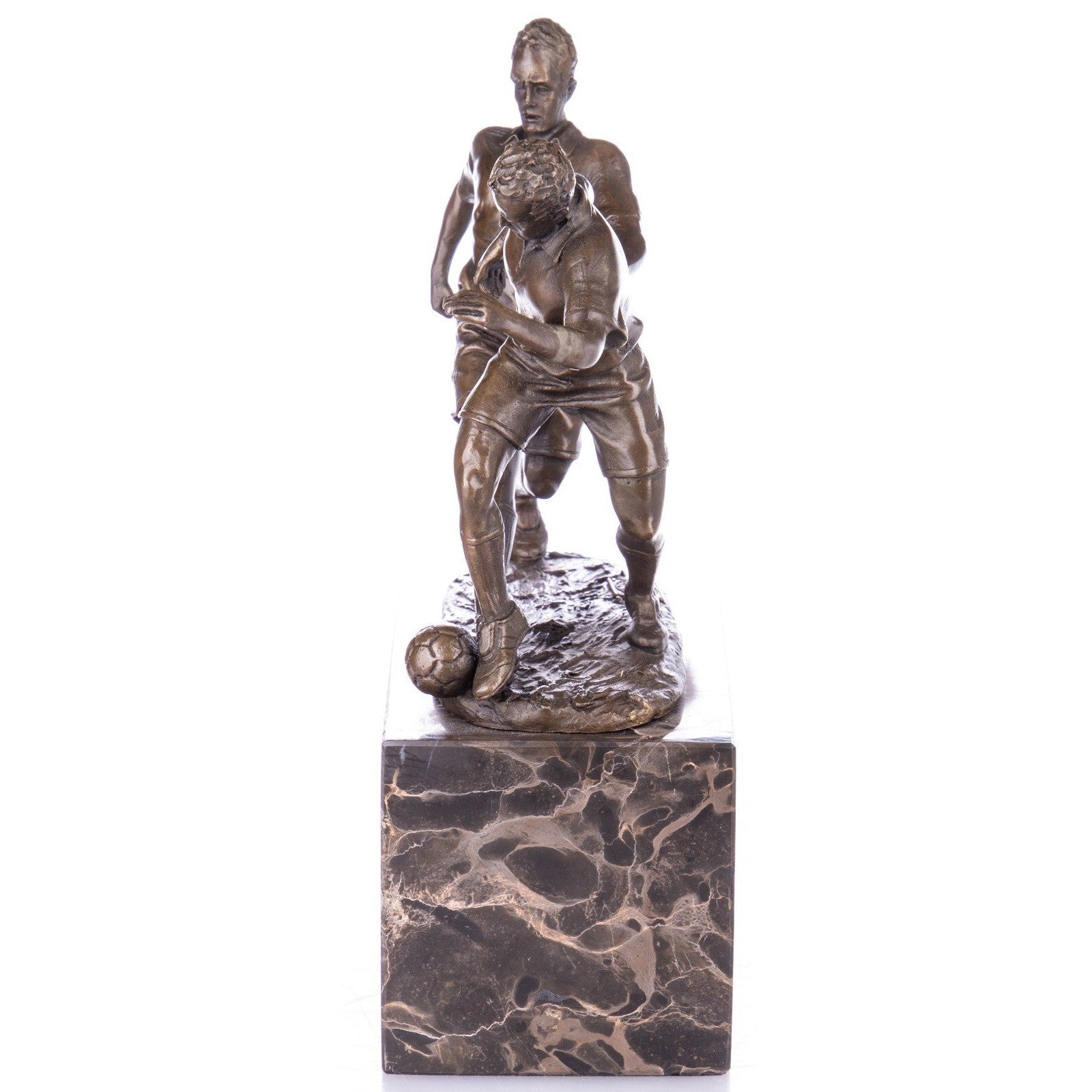 Soccer Players Statue | Handcrafted Bronze Decor