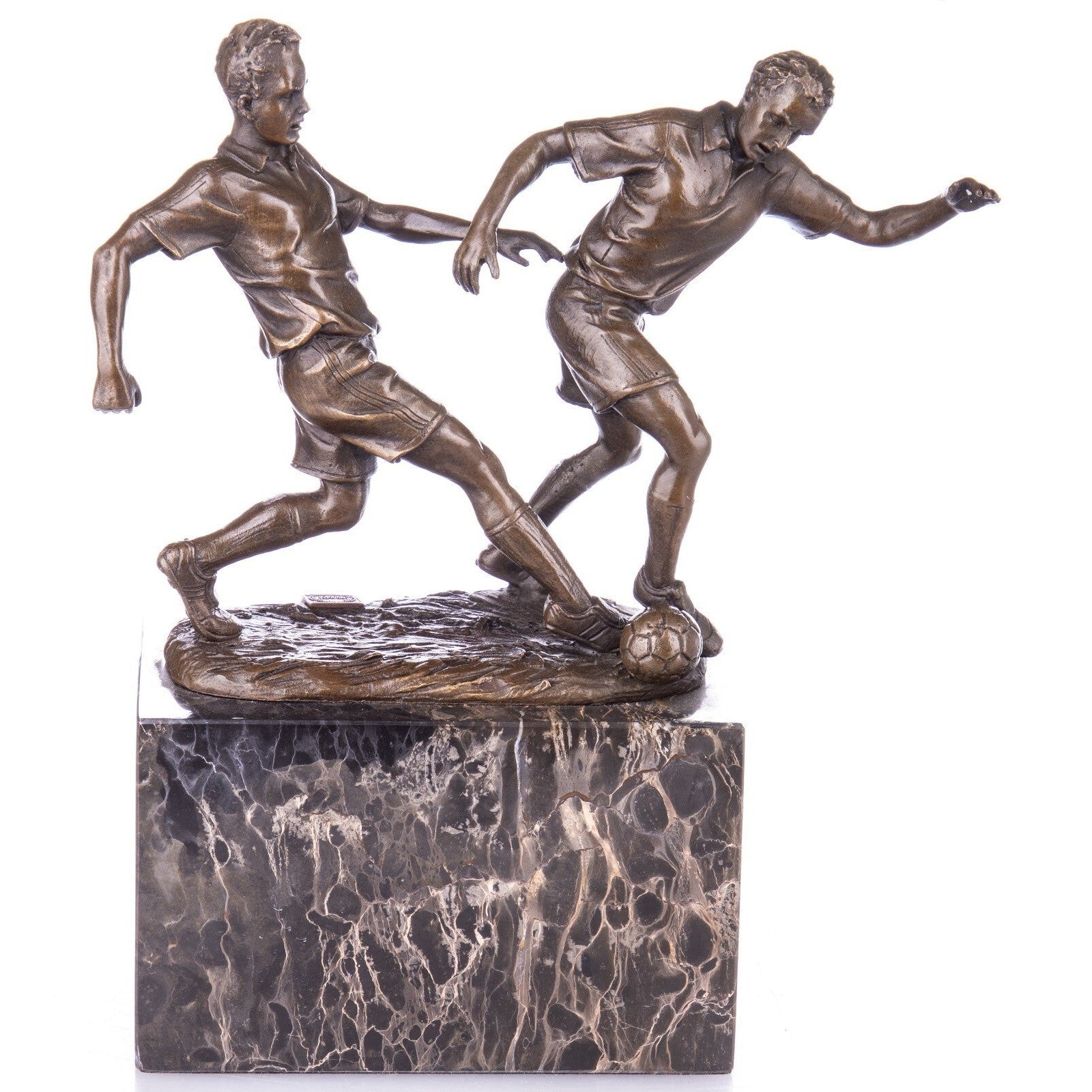 Soccer Players Statue | Handcrafted Bronze Decor