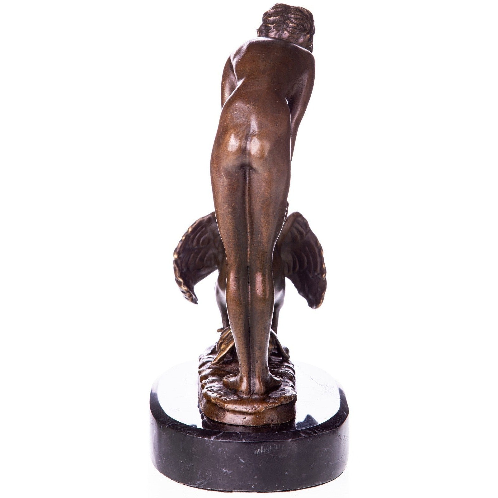Woman Feeding Swan Sculpture | Handcrafted Bronze Decor