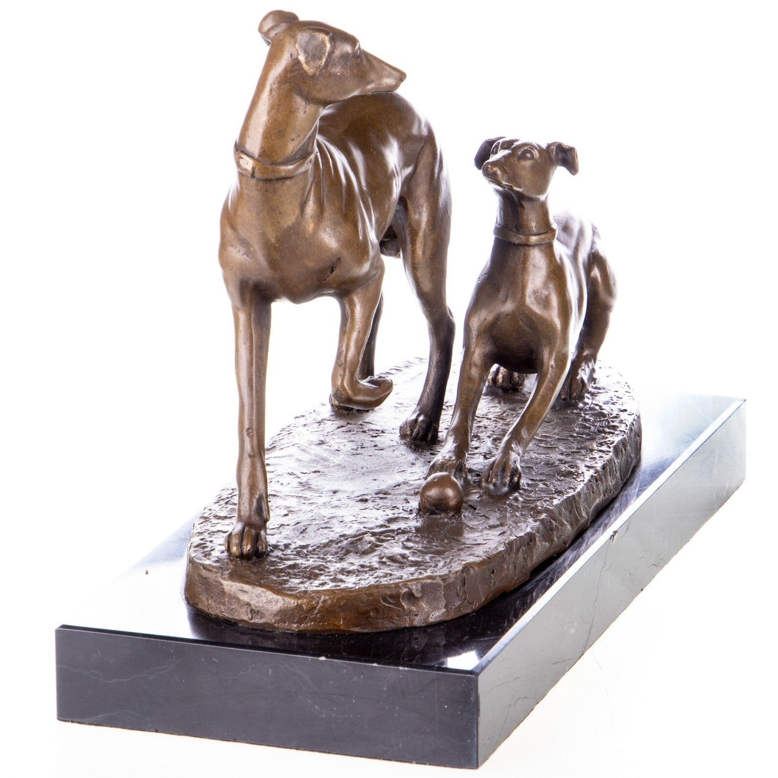 Greyhound Pair Sculpture | Handcrafted Bronze Decor