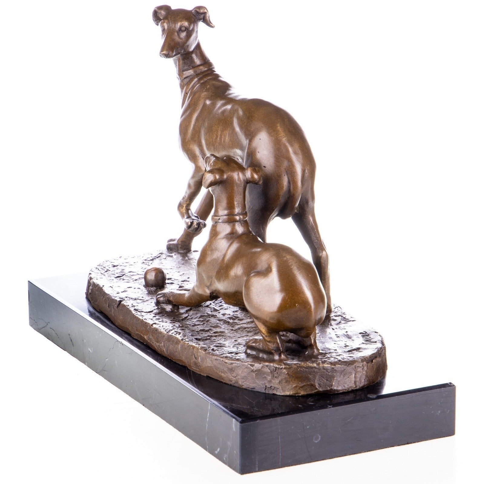 Greyhound Pair Sculpture | Handcrafted Bronze Decor