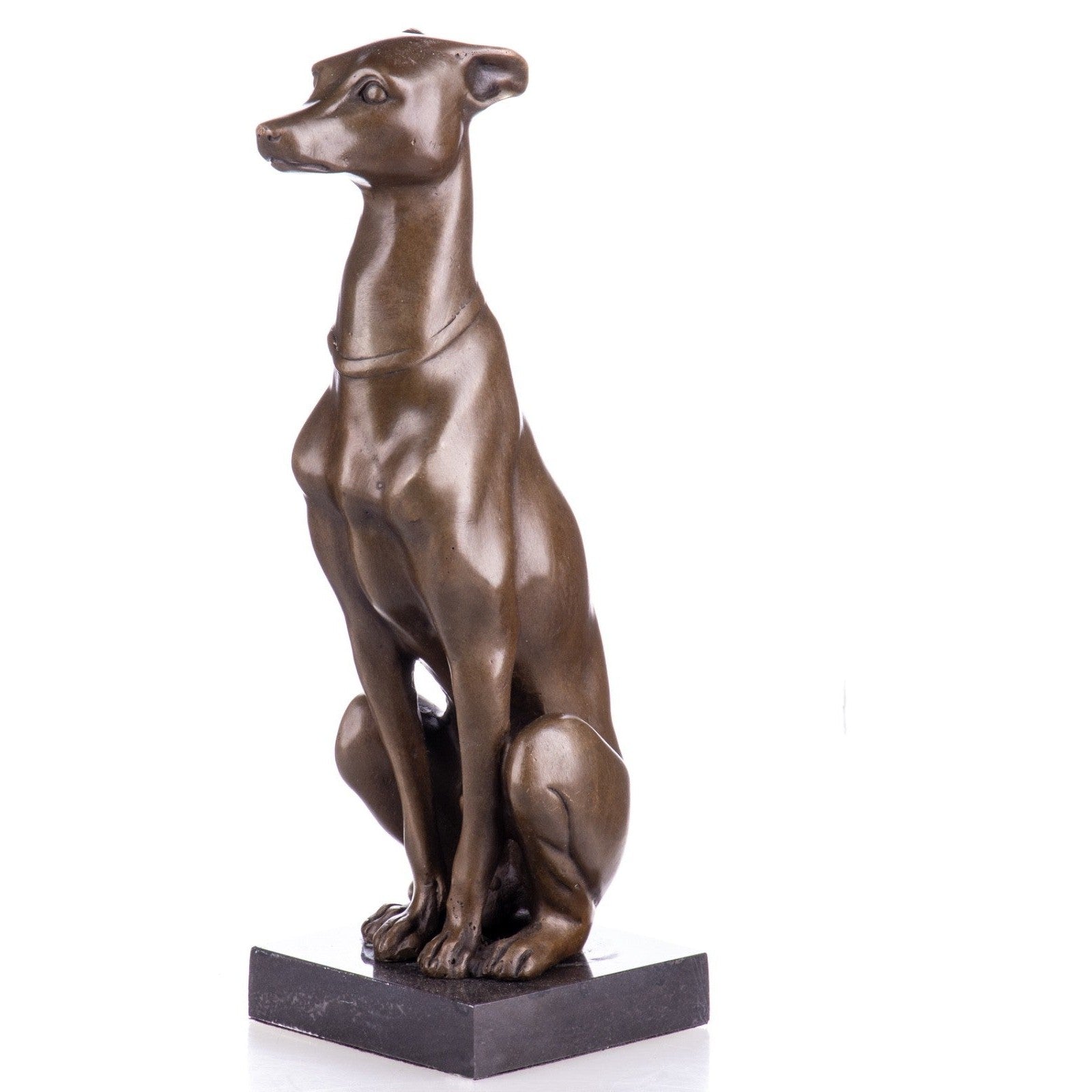 Sitting Greyhound Statue | Handcrafted Bronze Decor