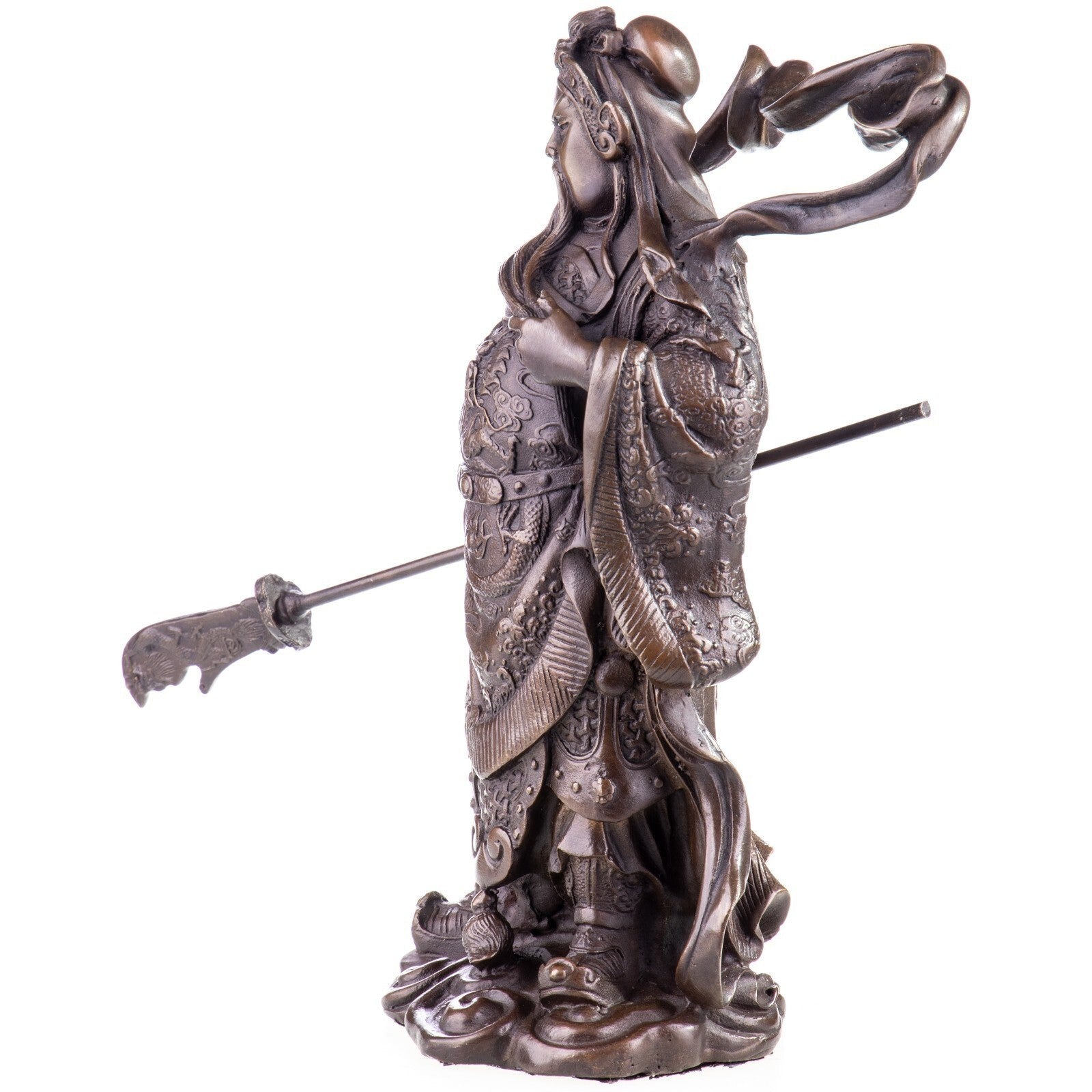 Chinese Guan Yu Warrior Statue | Handcrafted Bronze Decor