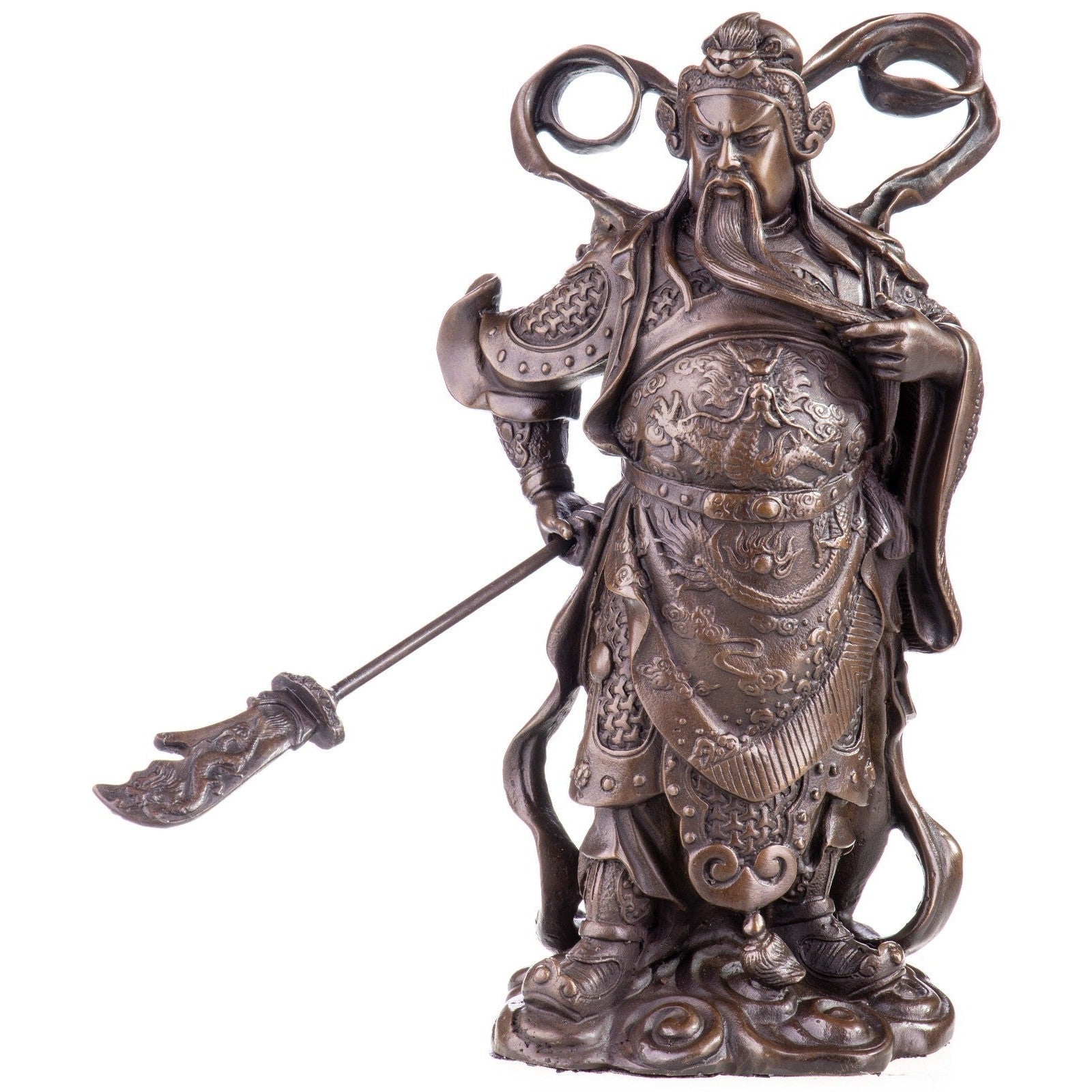 Chinese Guan Yu Warrior Statue | Handcrafted Bronze Decor