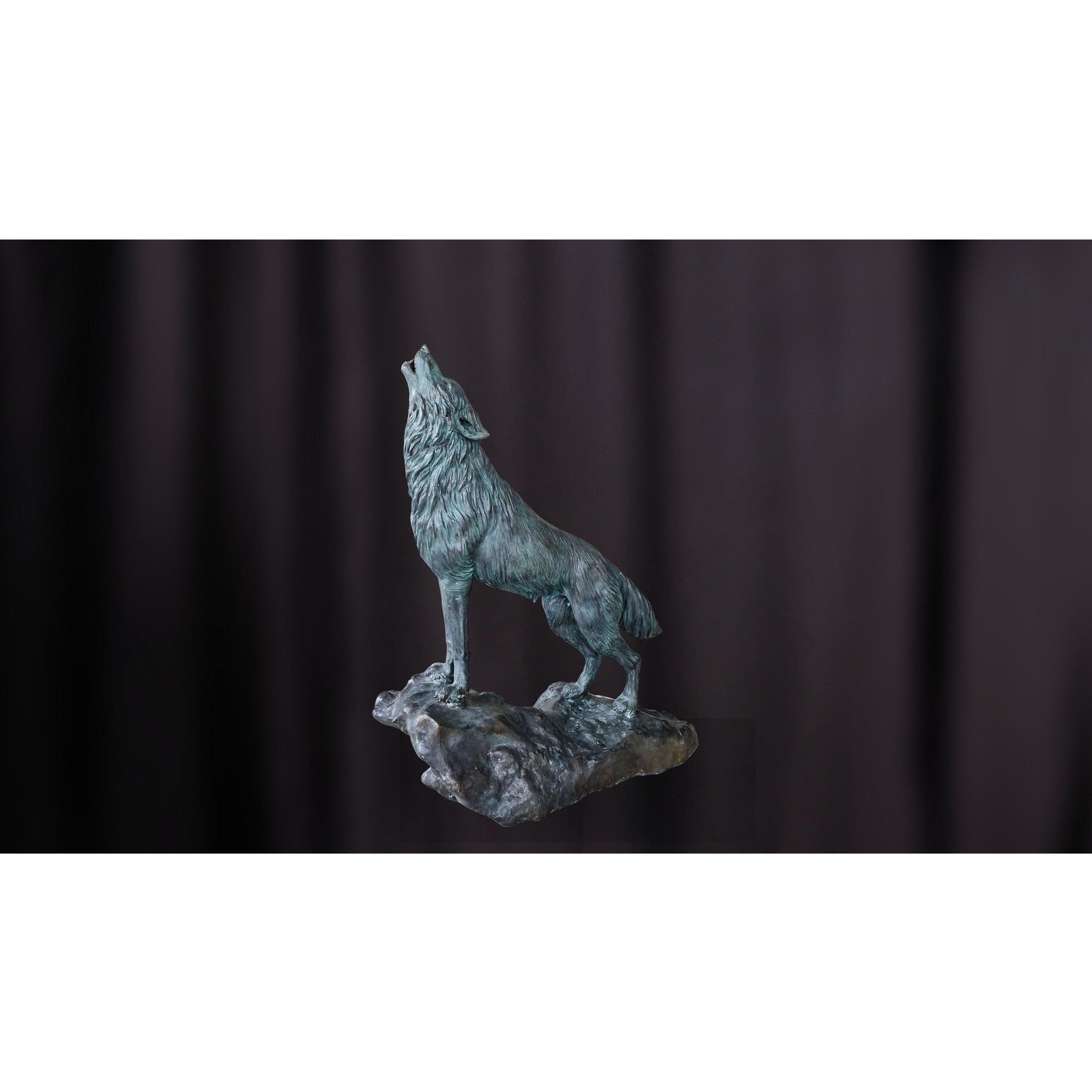 Bronze Howling Wolf | Animal Sculptures | Home Decor | Handcrafted