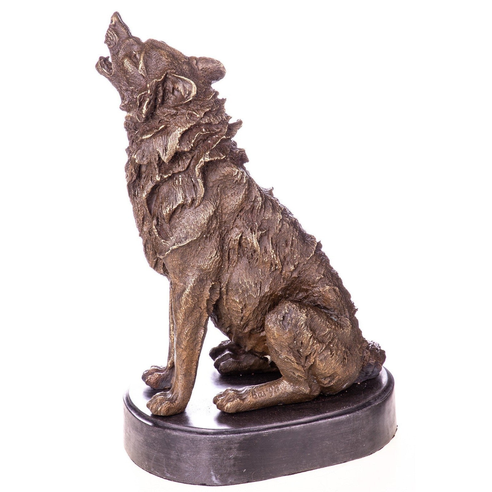 Bronze Howling Wolf Sculpture | Animal Sculptures | Home Decor