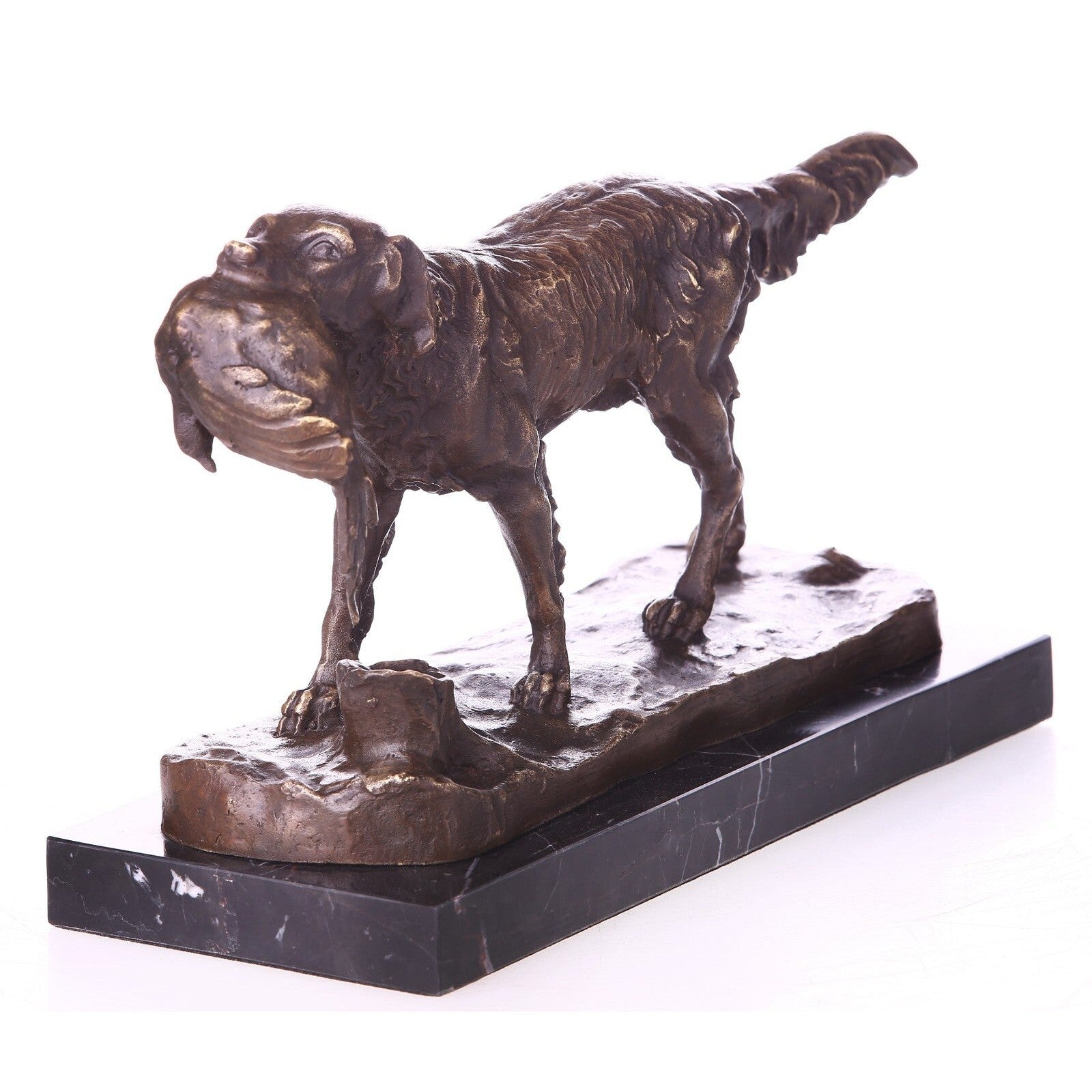 Bronze Hunting Dog with Game Sculpture | Animal Sculptures