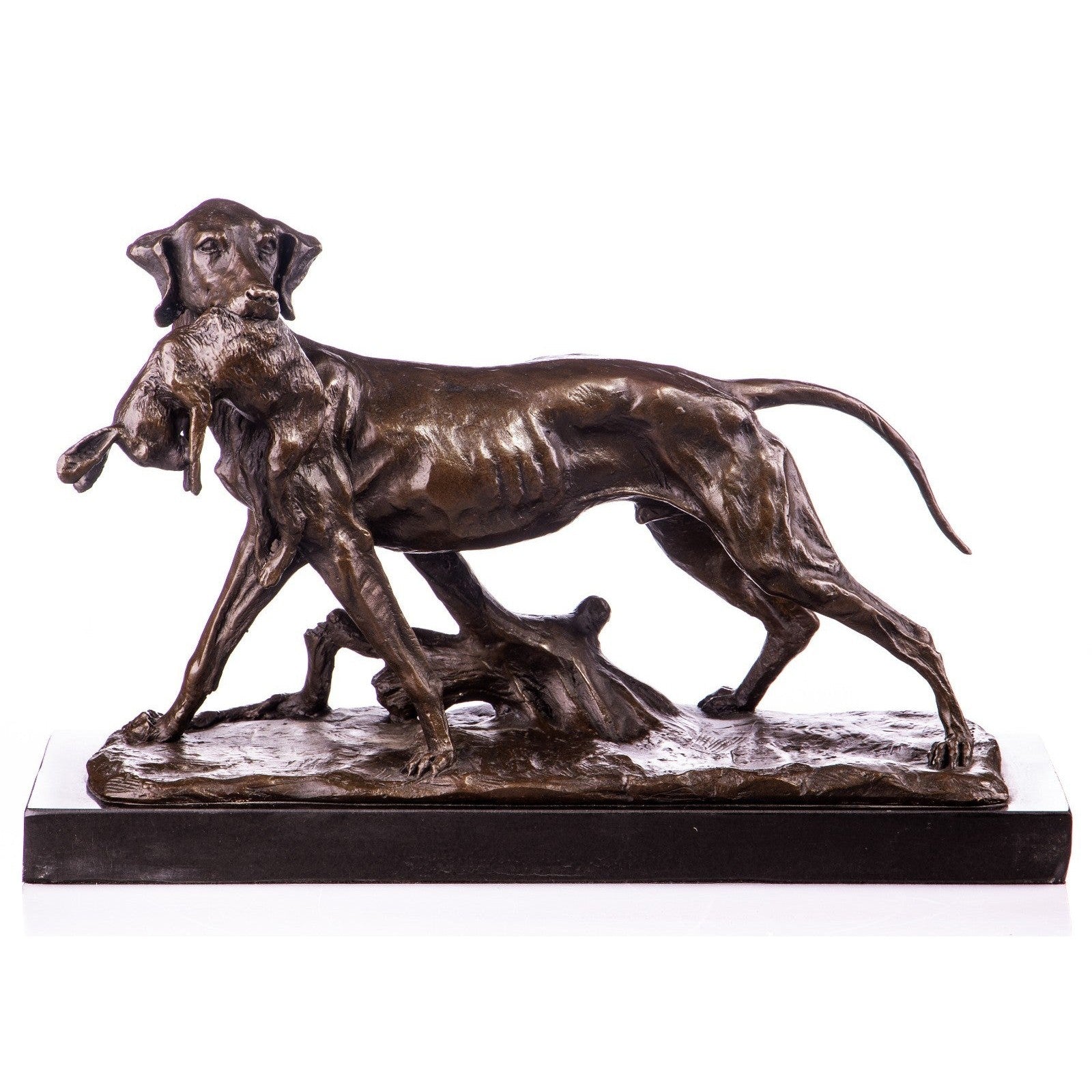 Bronze Hunting Dog with Hare | Animal Sculptures | Home Decor