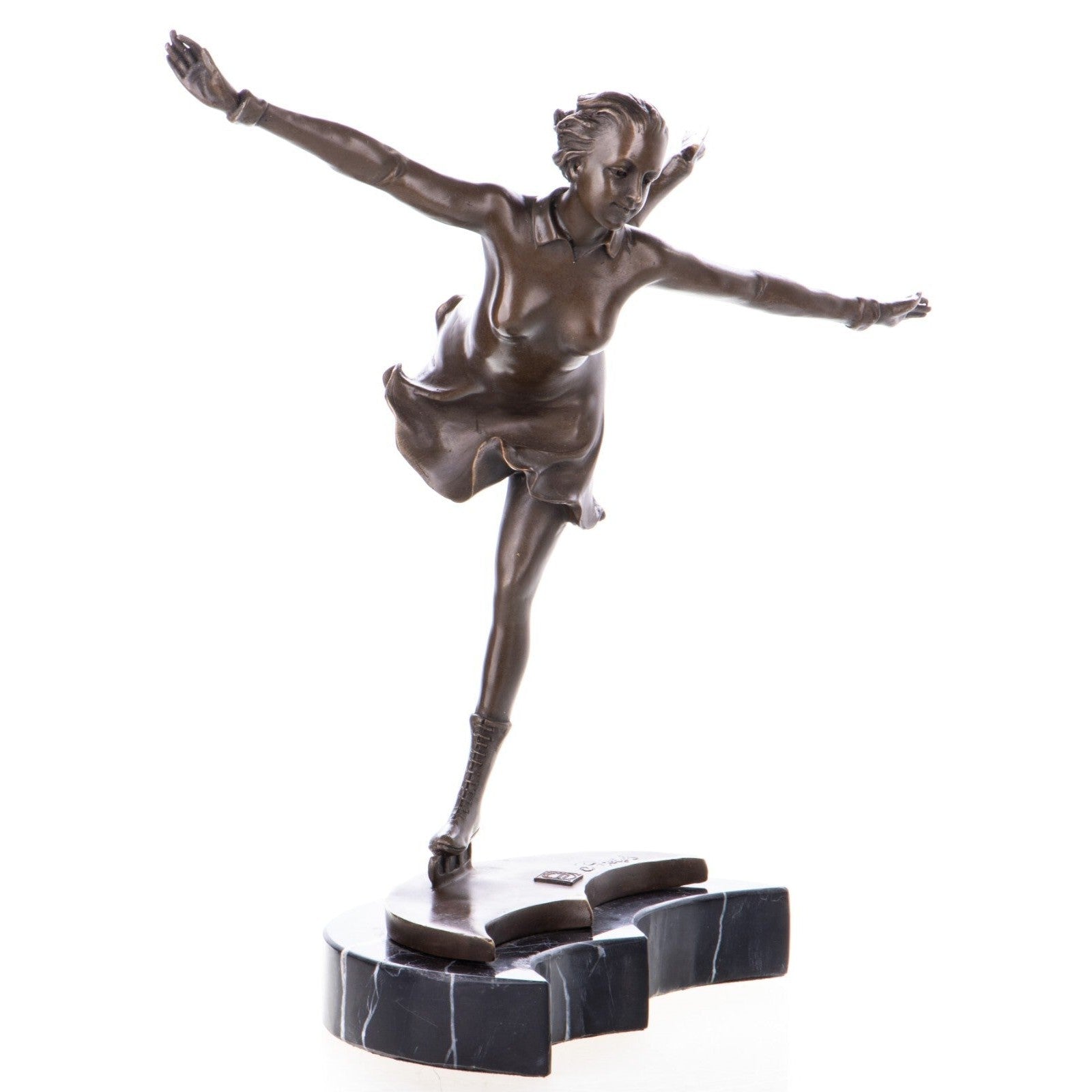 Bronze Ice Skater Girl Sculpture | Figurines & Statues | Home Decor