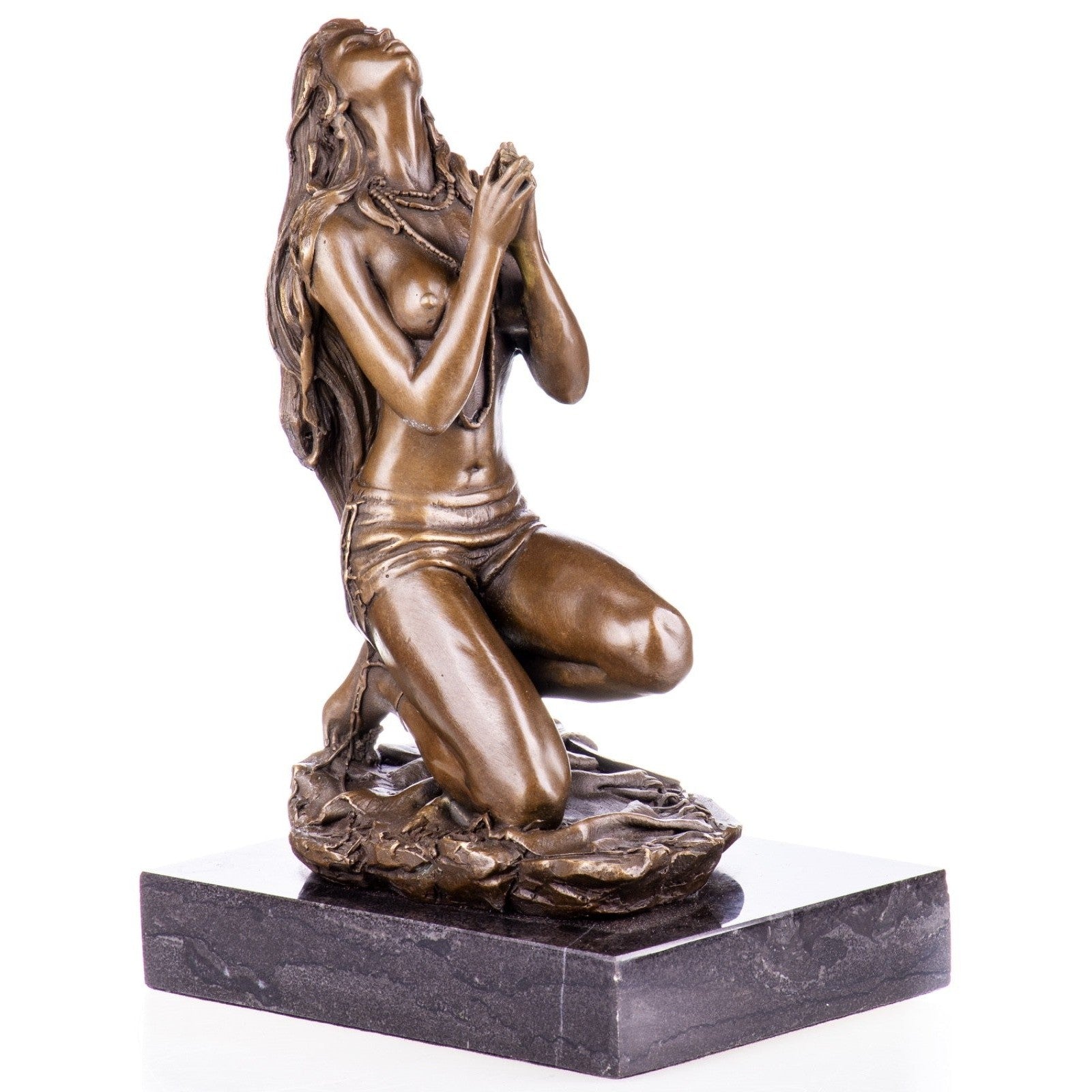 Bronze Kneeling Woman in Prayer | Figurines & Statues | Home Decor