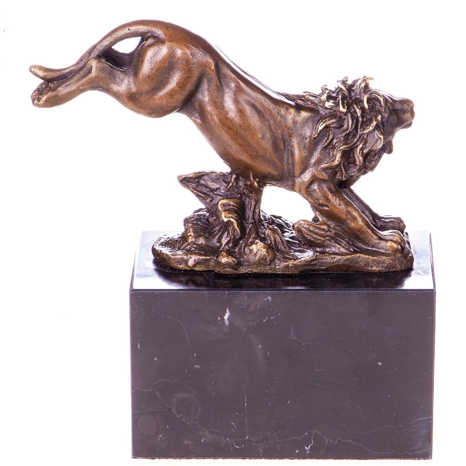 Bronze Leaping Lion Sculpture | Animal Sculptures | Home Decor