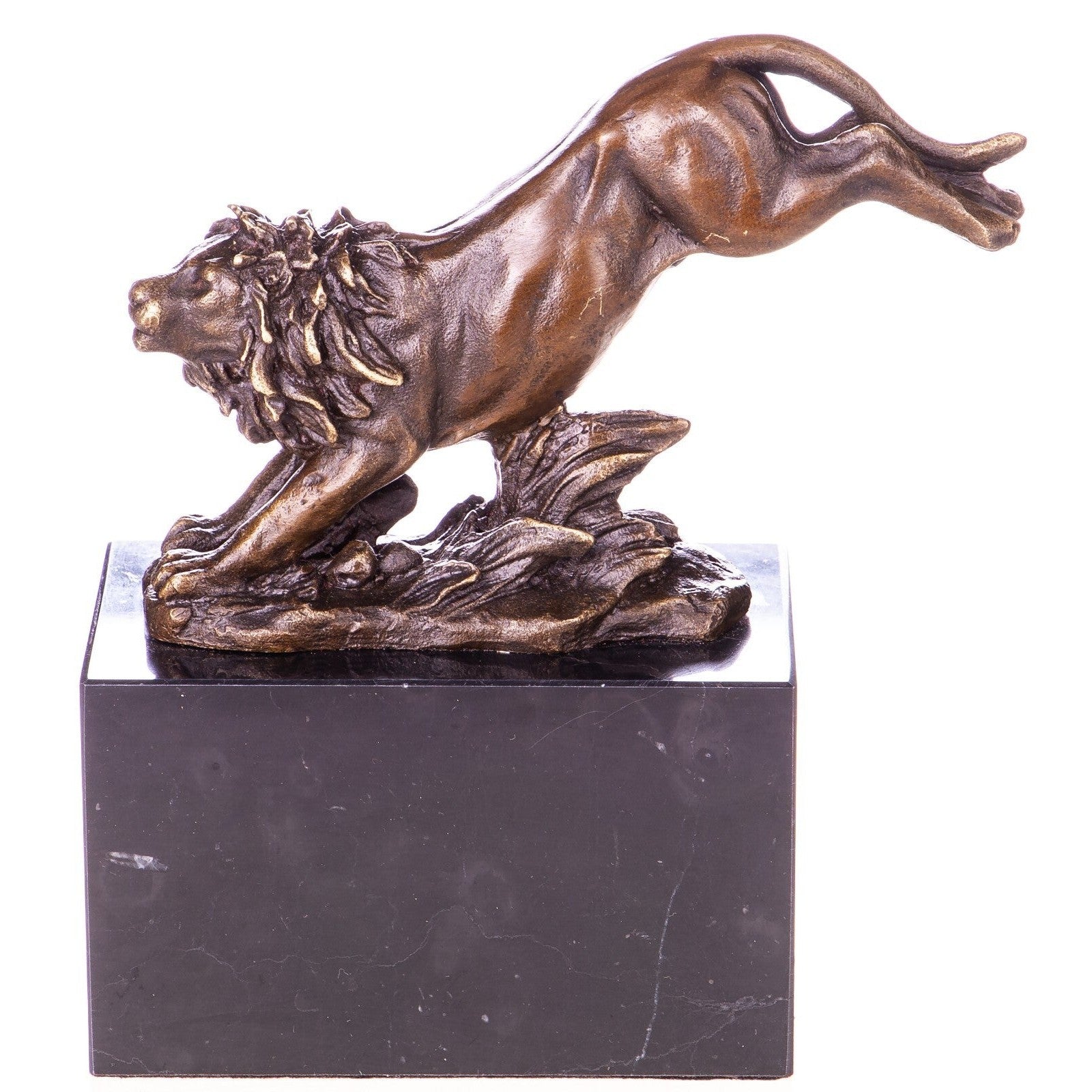 Bronze Leaping Lion Sculpture | Animal Sculptures | Home Decor