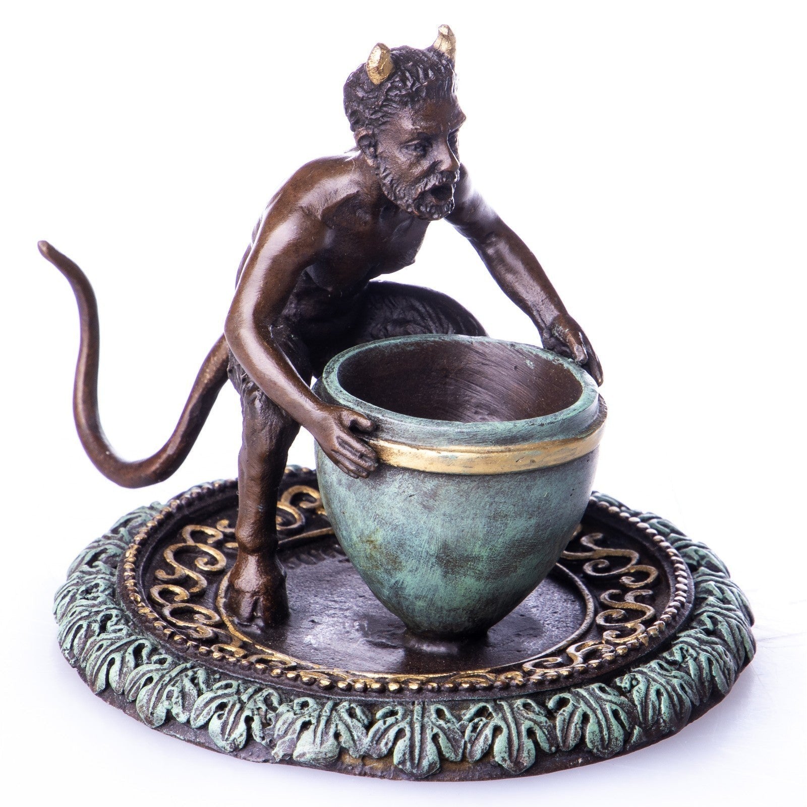 Bronze Mythological Figurine on Ornamental Base | Figurines & Statues
