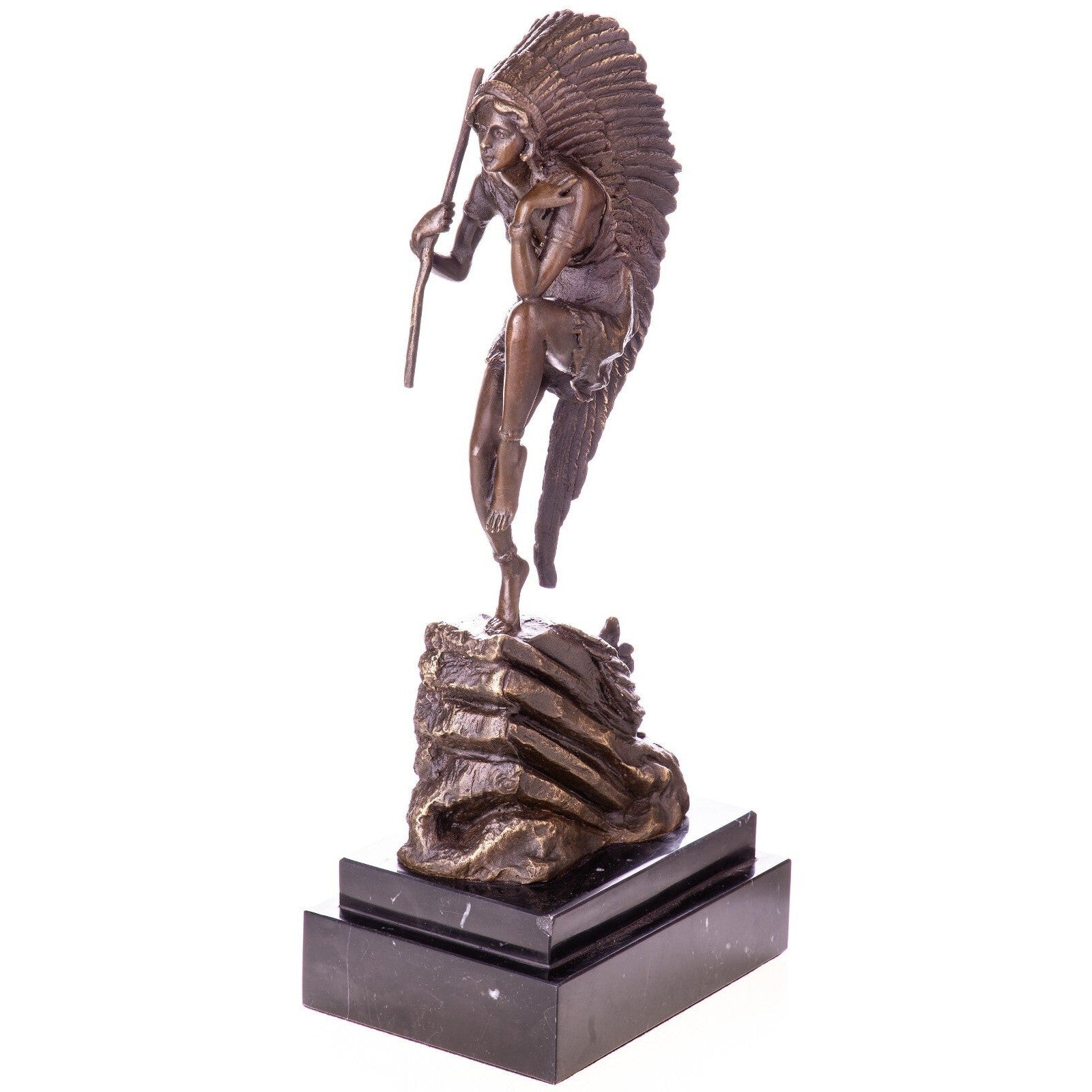 Bronze Native American Warrior Sculpture | Figurines & Statues