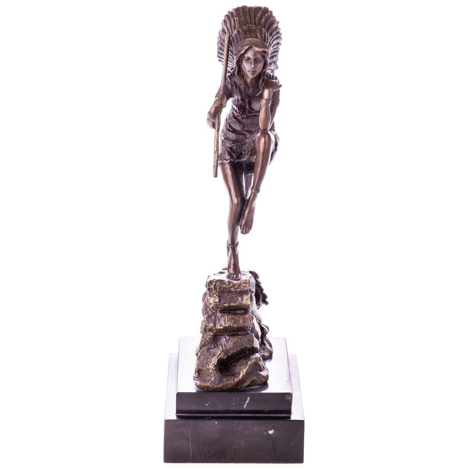 Bronze Native American Warrior Sculpture | Figurines & Statues