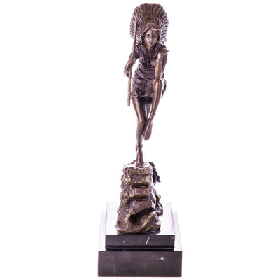 Bronze Native American Warrior Sculpture | Figurines & Statues