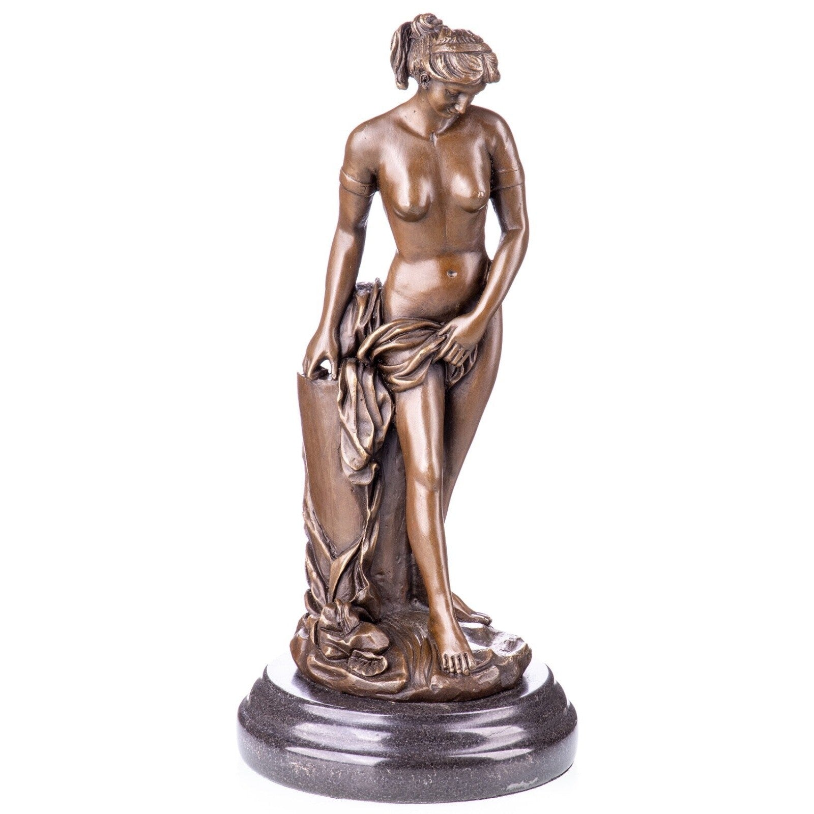 Bronze Nude Female Figure with Drape | Nude & Figurative Art