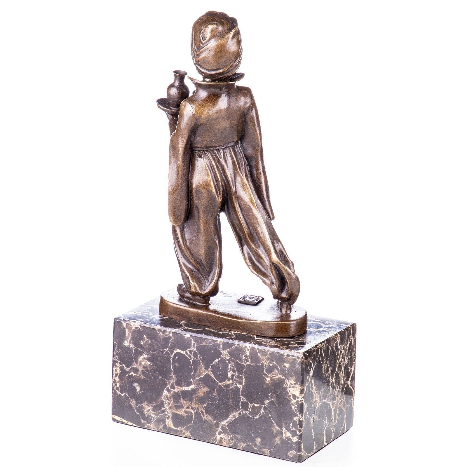 Bronze Oriental Water Bearer Boy Sculpture | Figurines & Statues