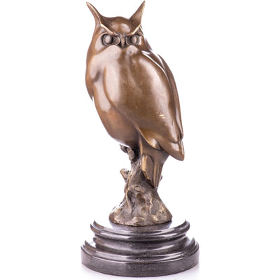 Bronze Owl Sculpture on Marble Base | Animal Sculptures