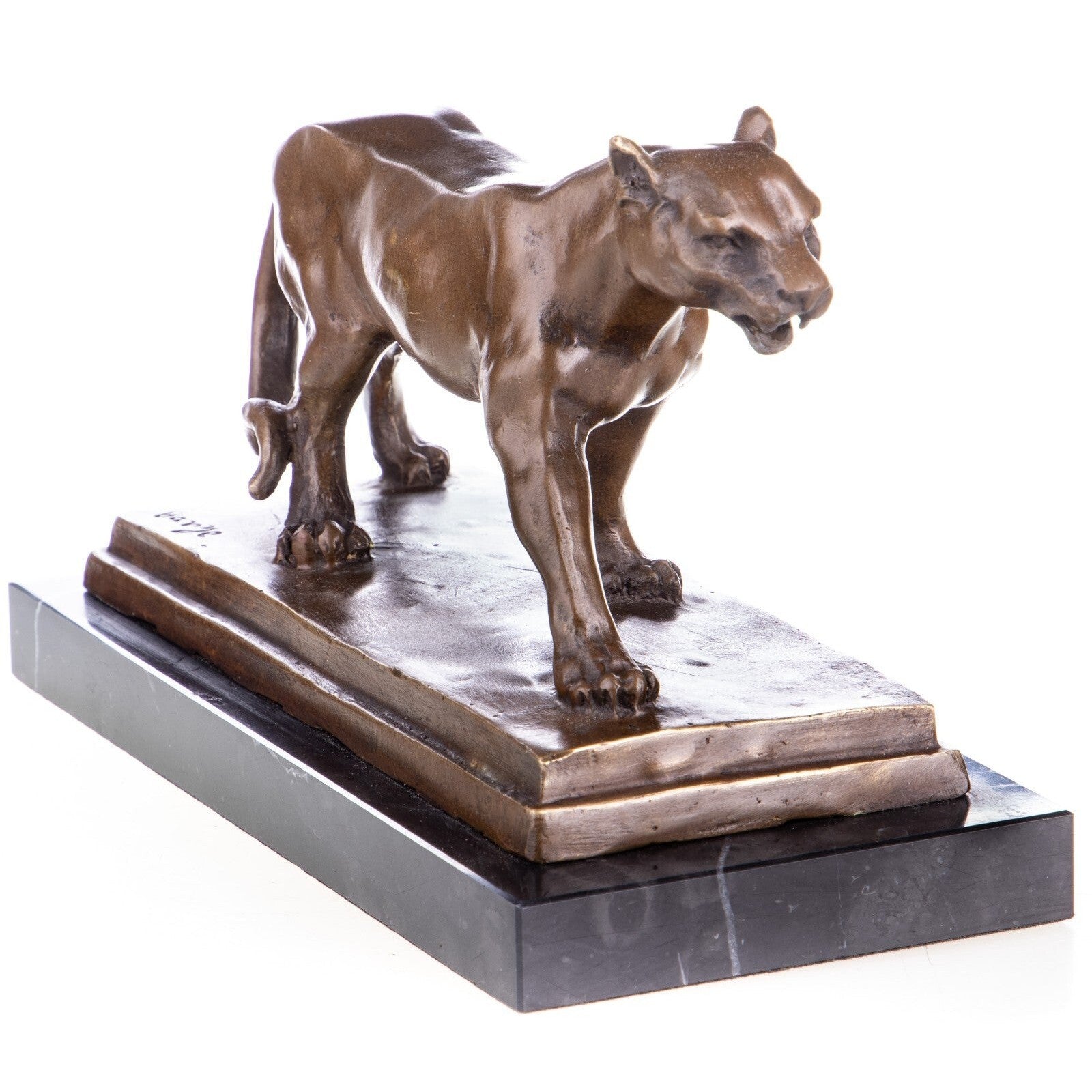 Bronze Panther Sculpture on Marble Base | Animal Sculptures