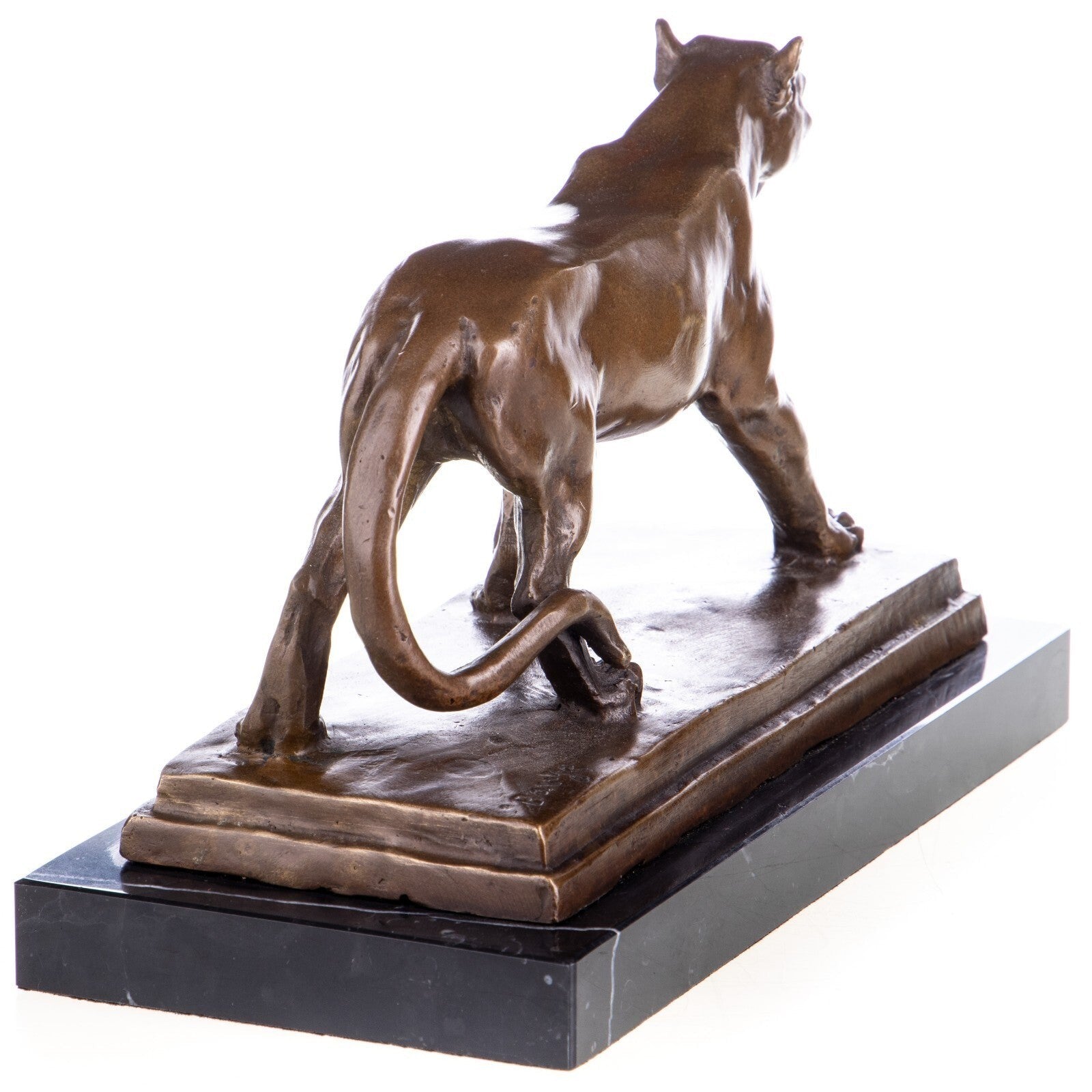 Bronze Panther Sculpture on Marble Base | Animal Sculptures