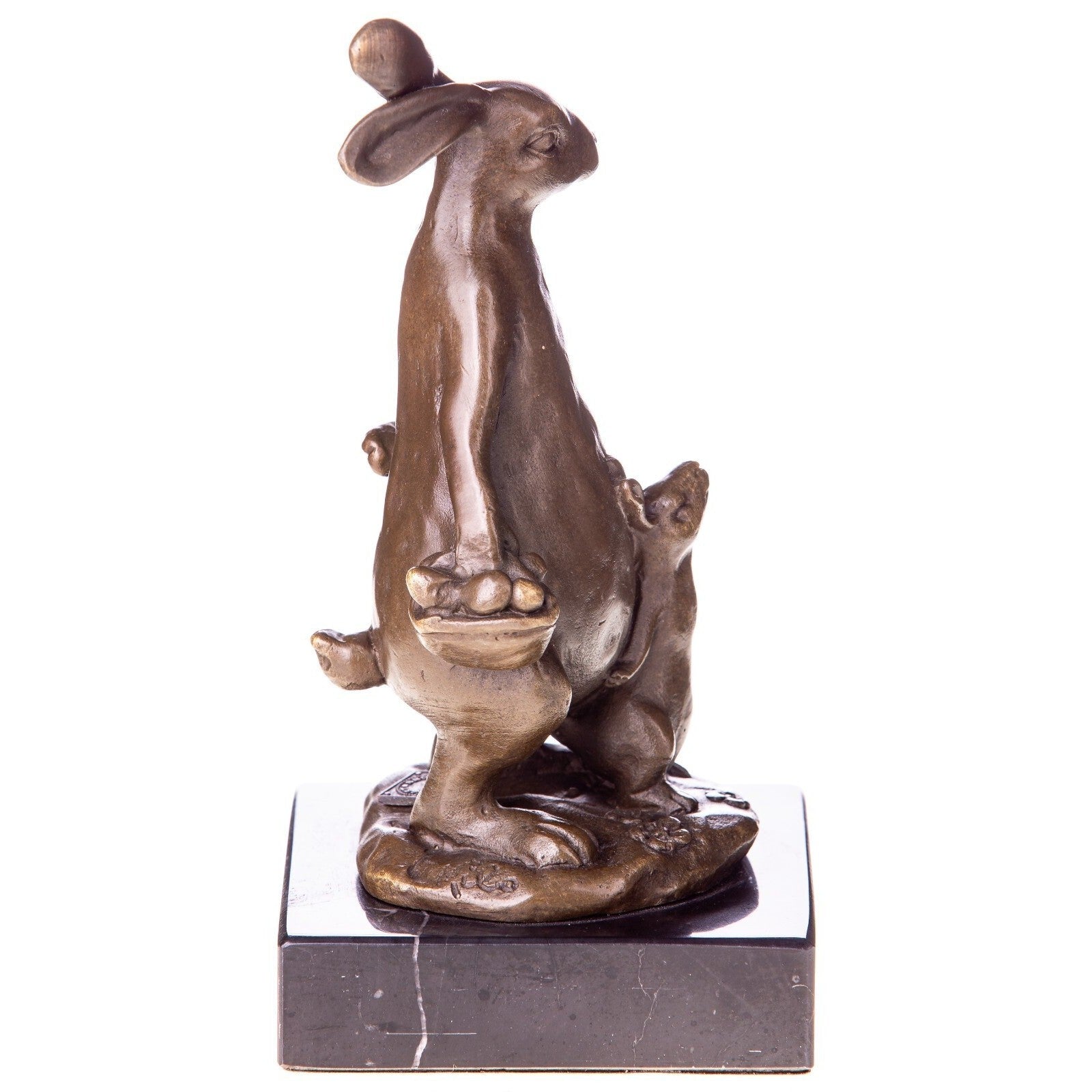 Bronze Rabbit Mother and Baby Sculpture | Animal Sculptures
