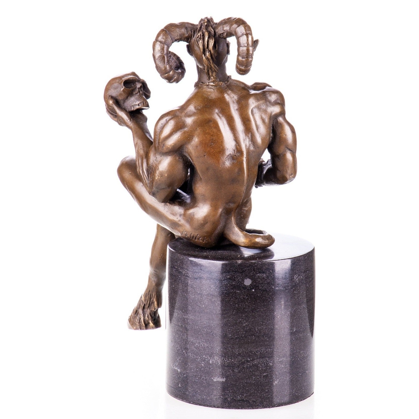 Bronze Satyr Holding Skull | Figurines & Statues | Home Decor