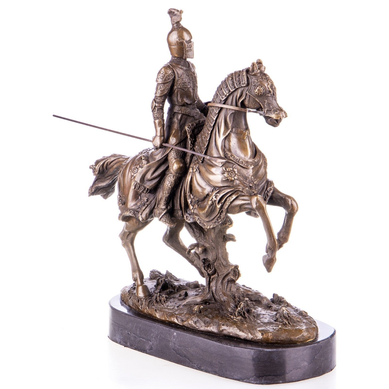 Bronze Sculpture – Medieval Knight on Horseback | Figurines & Statues