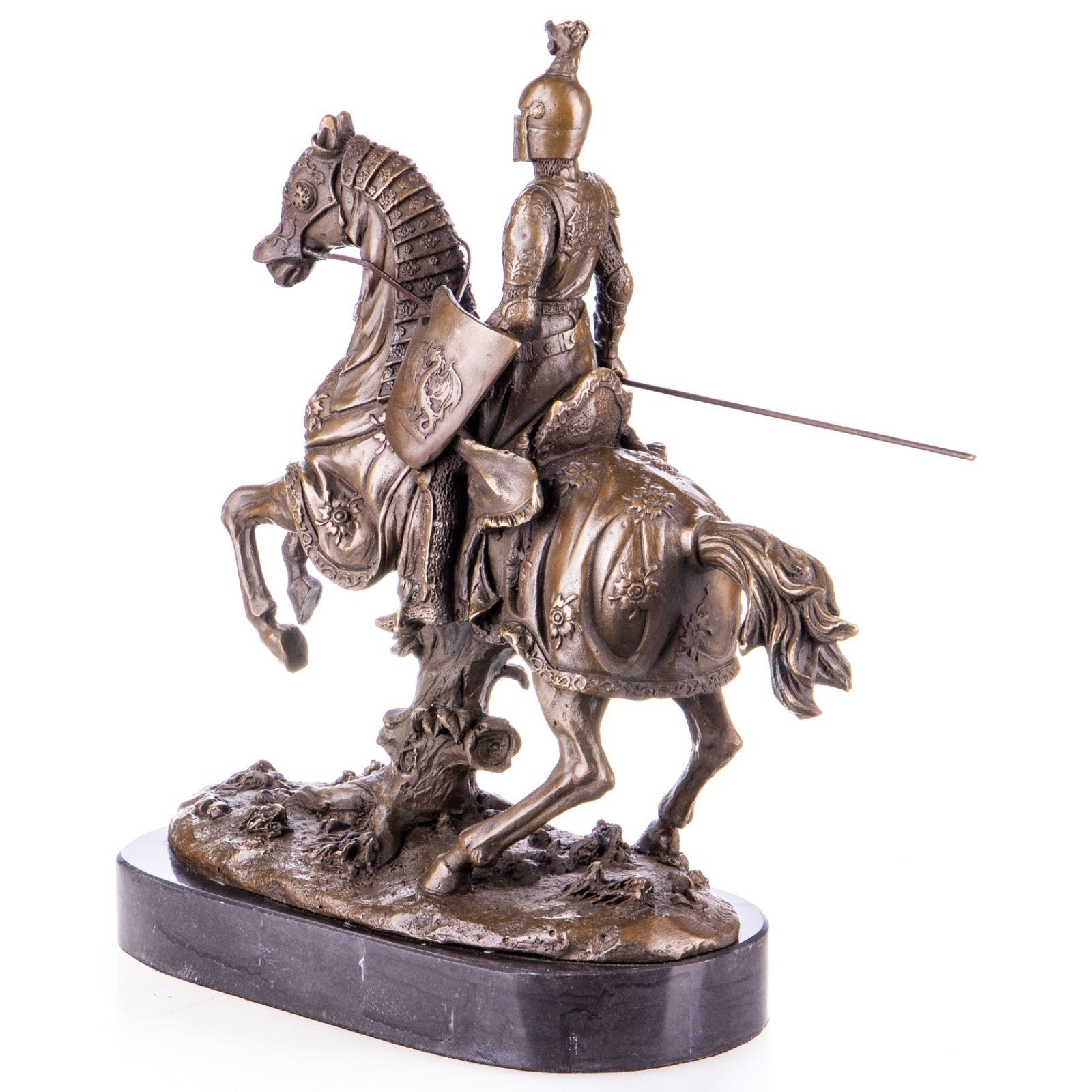 Bronze Sculpture – Medieval Knight on Horseback | Figurines & Statues