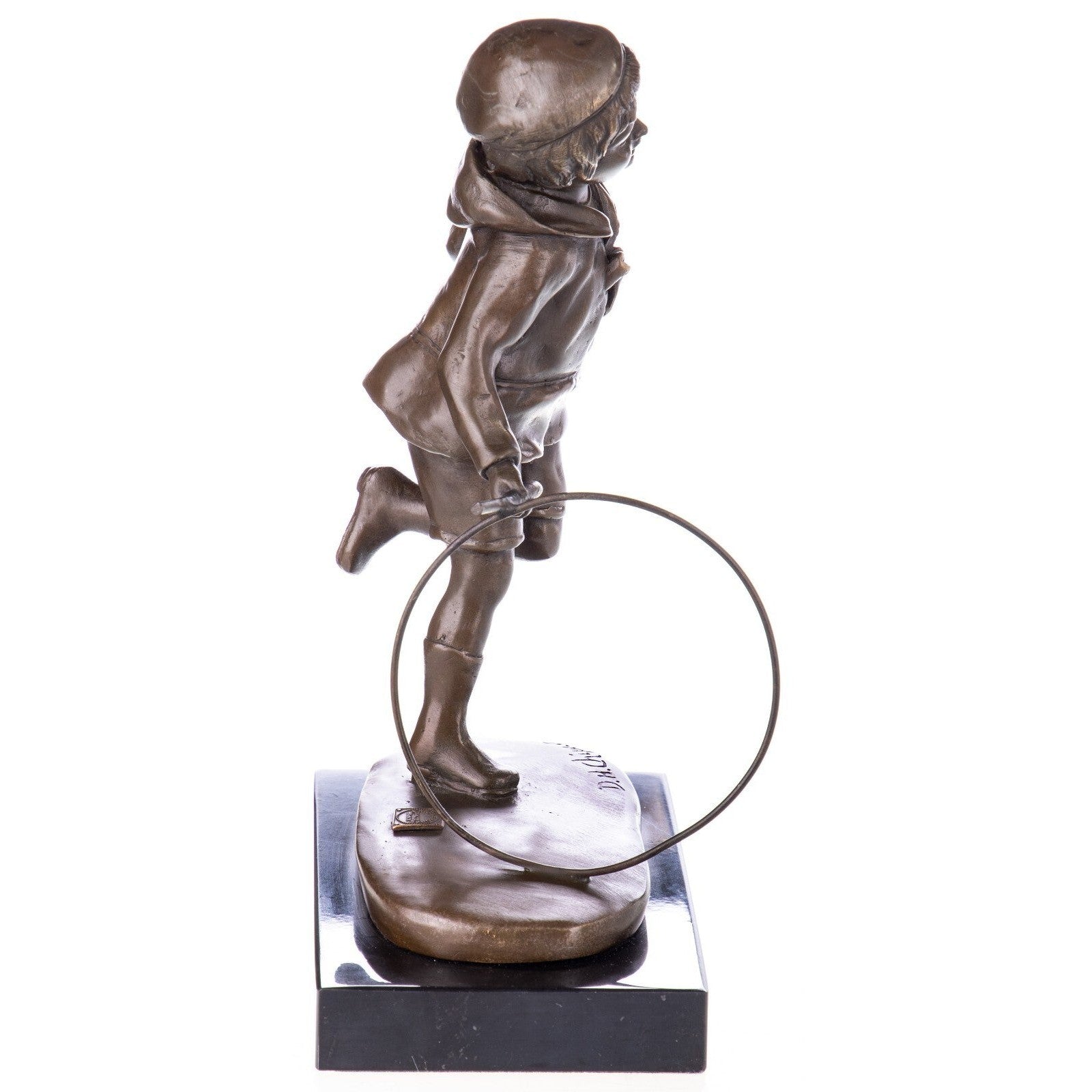 Bronze Sculpture of Boy Playing with Hoop | Figurines & Statues