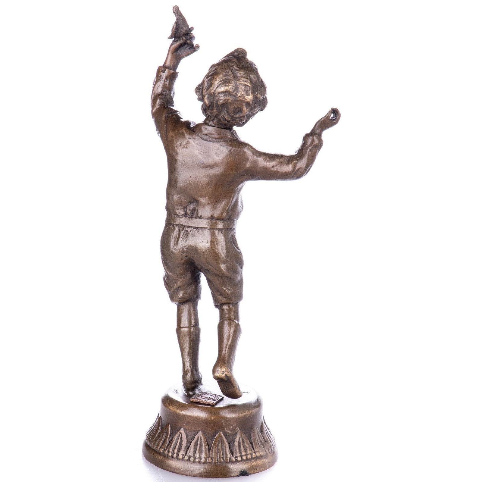 Bronze Sculpture of Boy with Toy Airplane | Figurines & Statues
