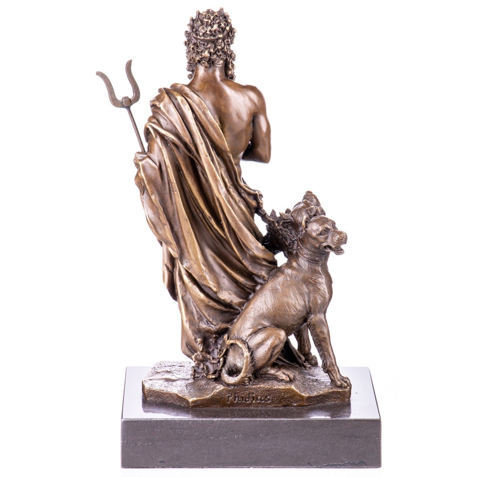 Bronze Sculpture of Hades with Cerberus | Mythology & Deity Sculptures