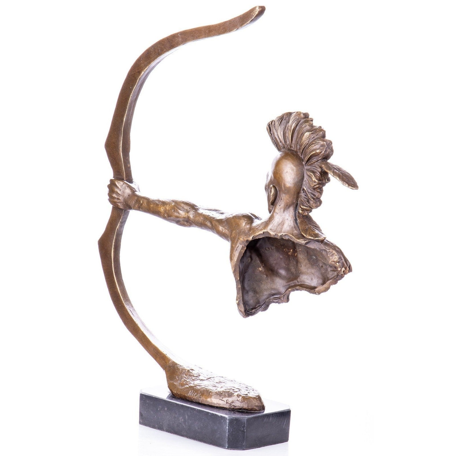 Bronze Sculpture of Native Warrior with Bow | Figurines & Statues