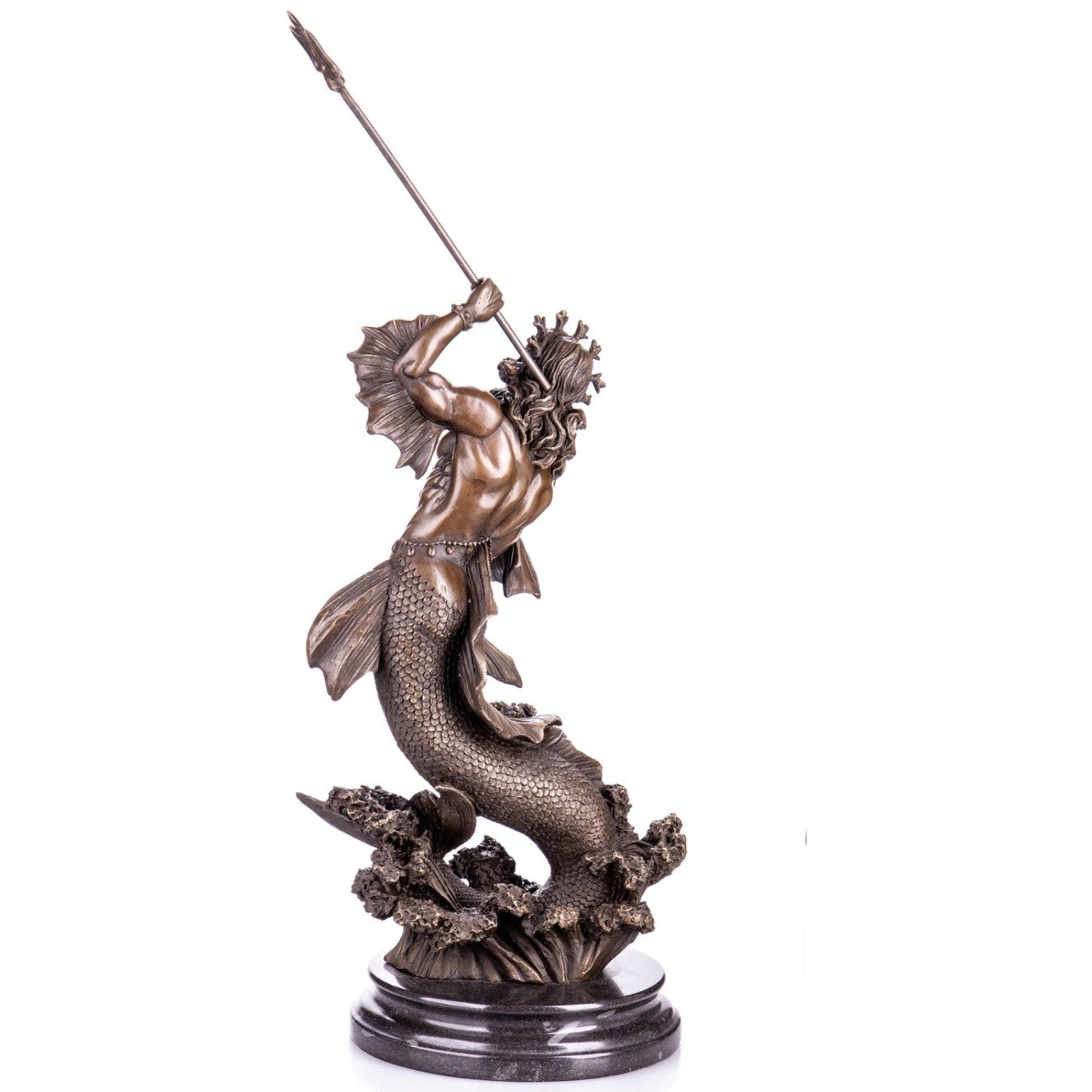 Bronze Sculpture of Poseidon with Trident, Mythology & Deity Sculpture
