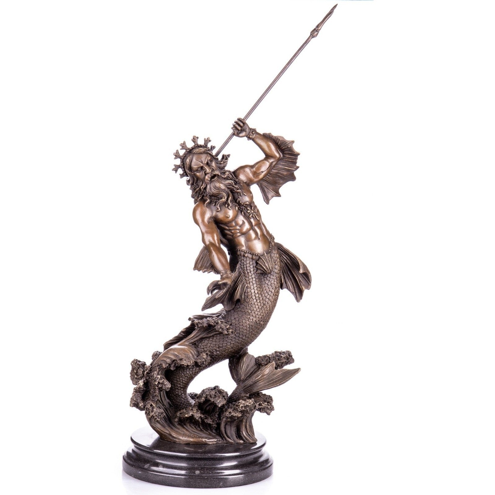 Bronze Sculpture of Poseidon with Trident, Mythology & Deity Sculpture