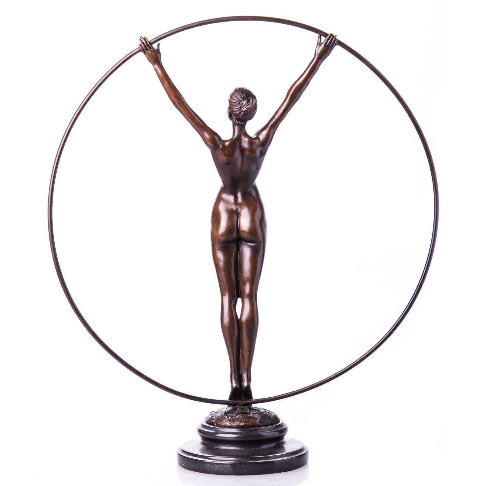 Bronze Sculpture of Standing Nude Woman in Ring, Nude & Figurative Art