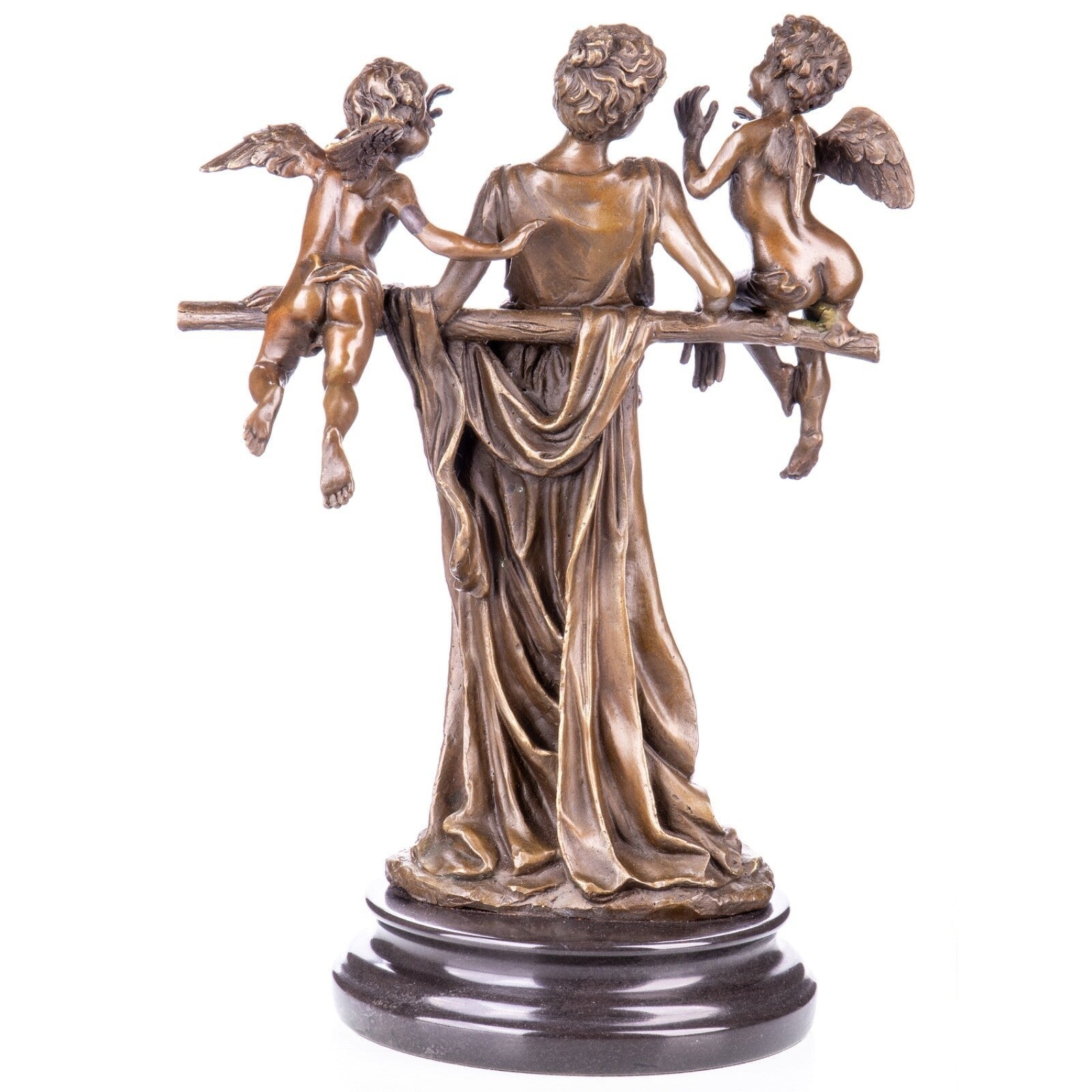 Bronze Sculpture of Woman with Two Cupids, Mythology & Deity Sculpture
