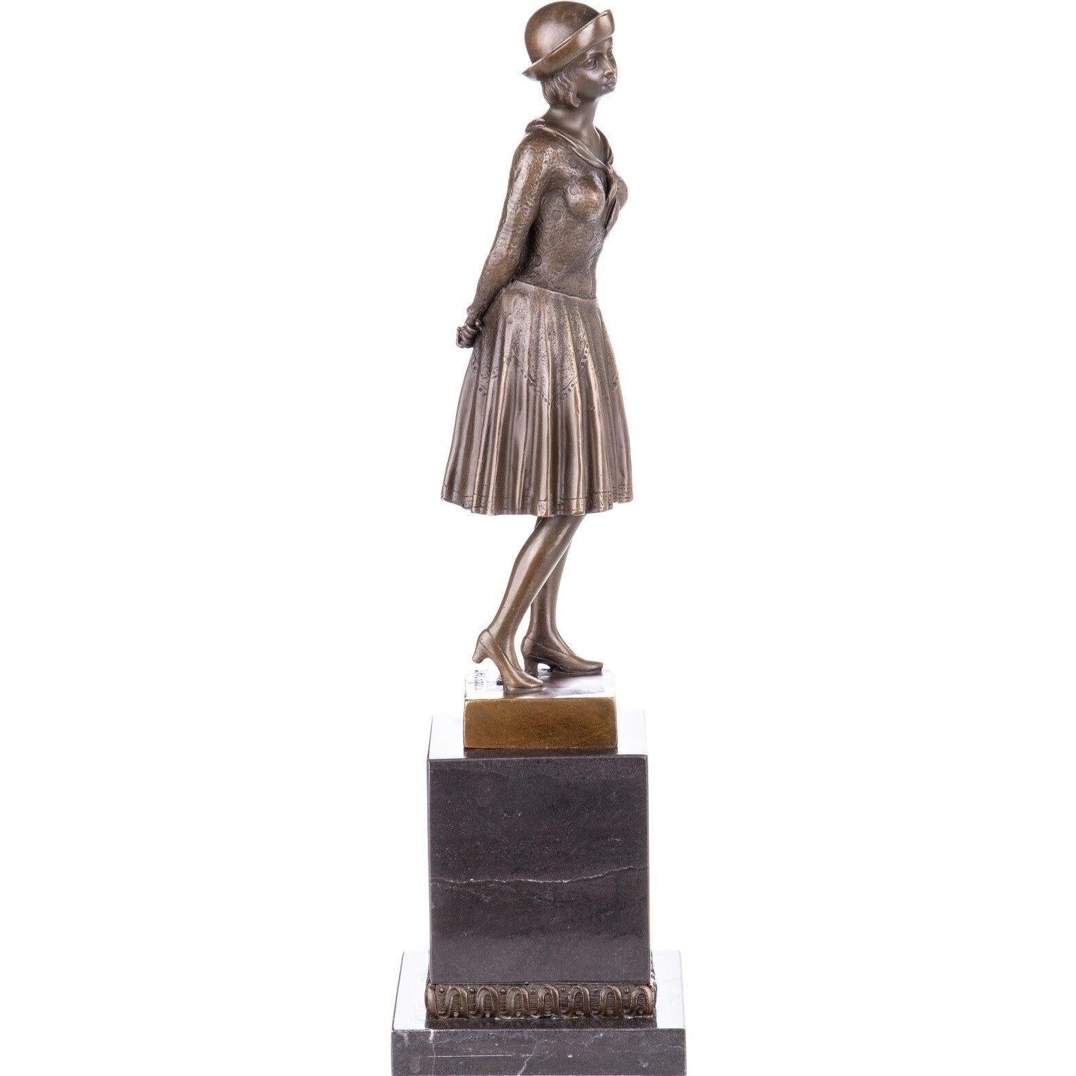 Bronze Sculpture of Young Girl in Sailor Dress | Figurines & Statues