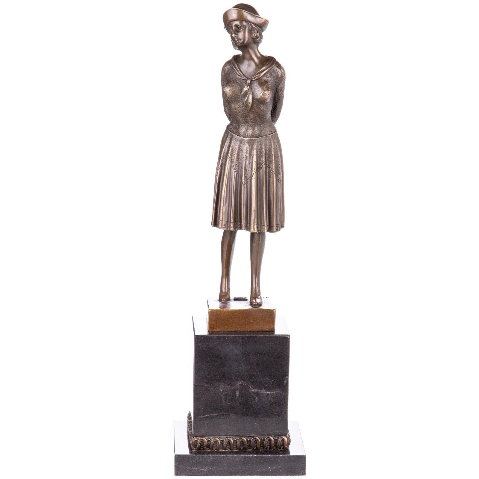 Bronze Sculpture of Young Girl in Sailor Dress | Figurines & Statues