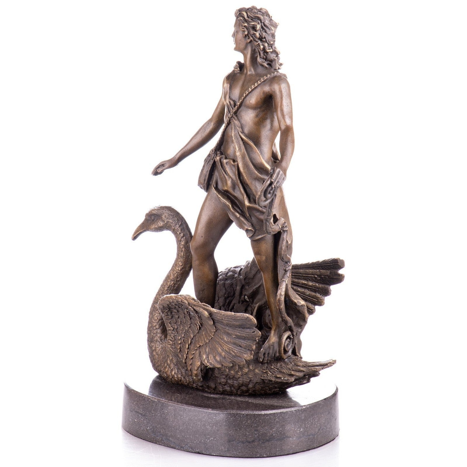 Bronze Sculpture of a Apollo with Swan | Animal Sculptures