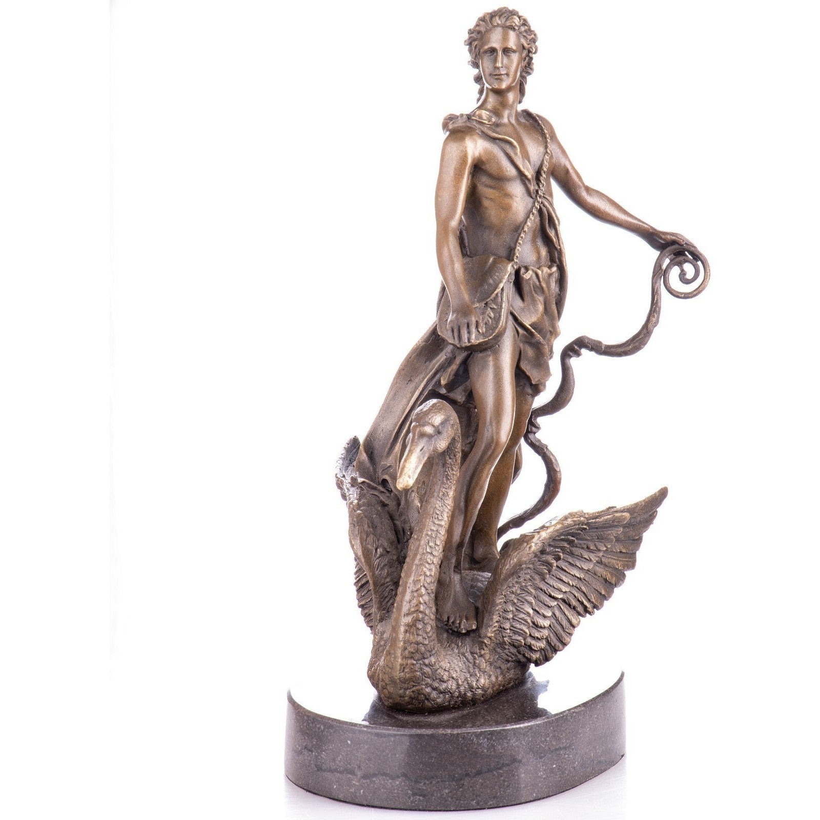 Bronze Sculpture of a Apollo with Swan | Animal Sculptures