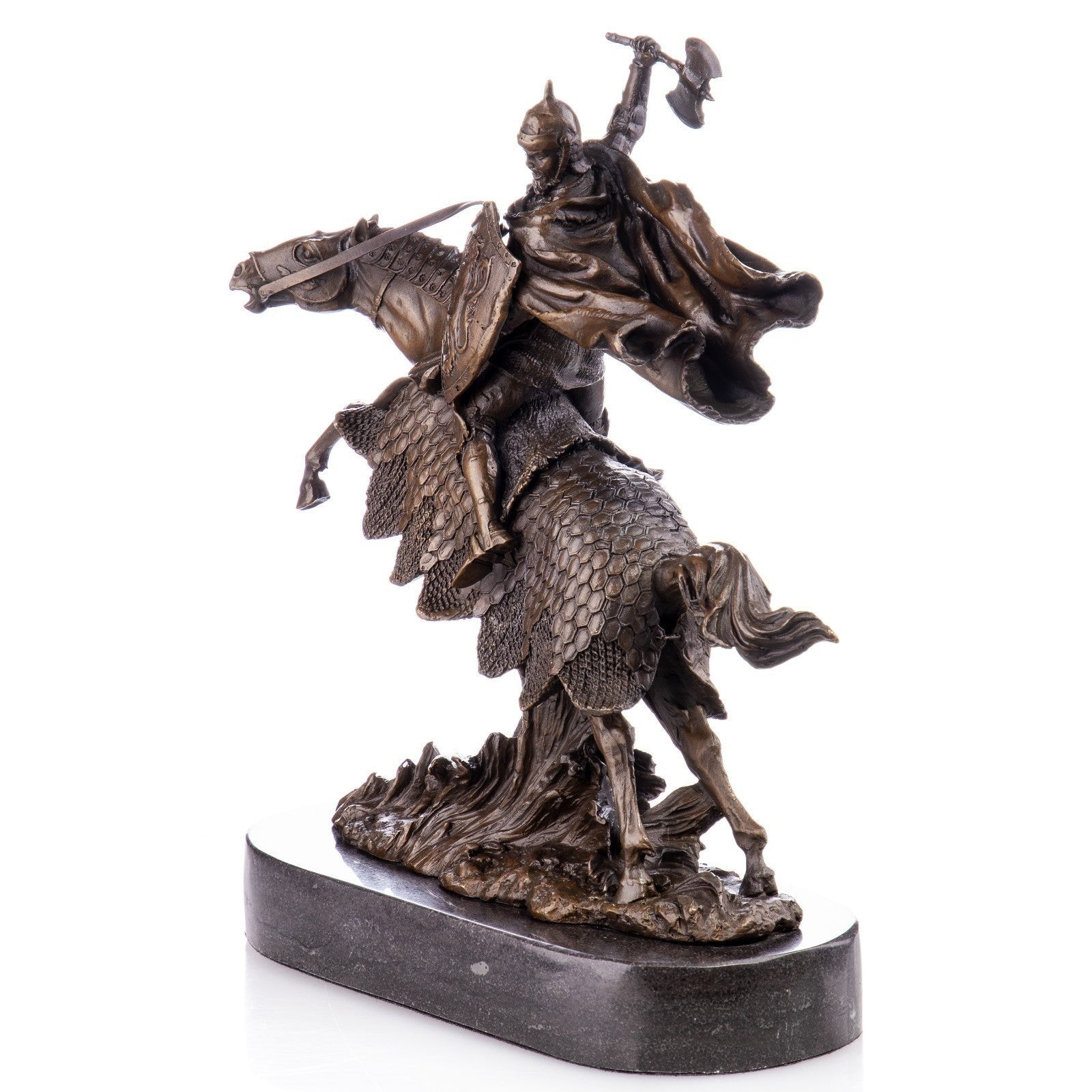 Bronze Sculpture of a Charging Knight on Horseback, Figurines & Statue