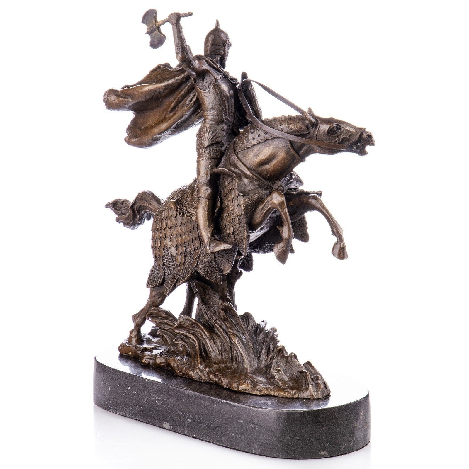 Bronze Sculpture of a Charging Knight on Horseback, Figurines & Statue